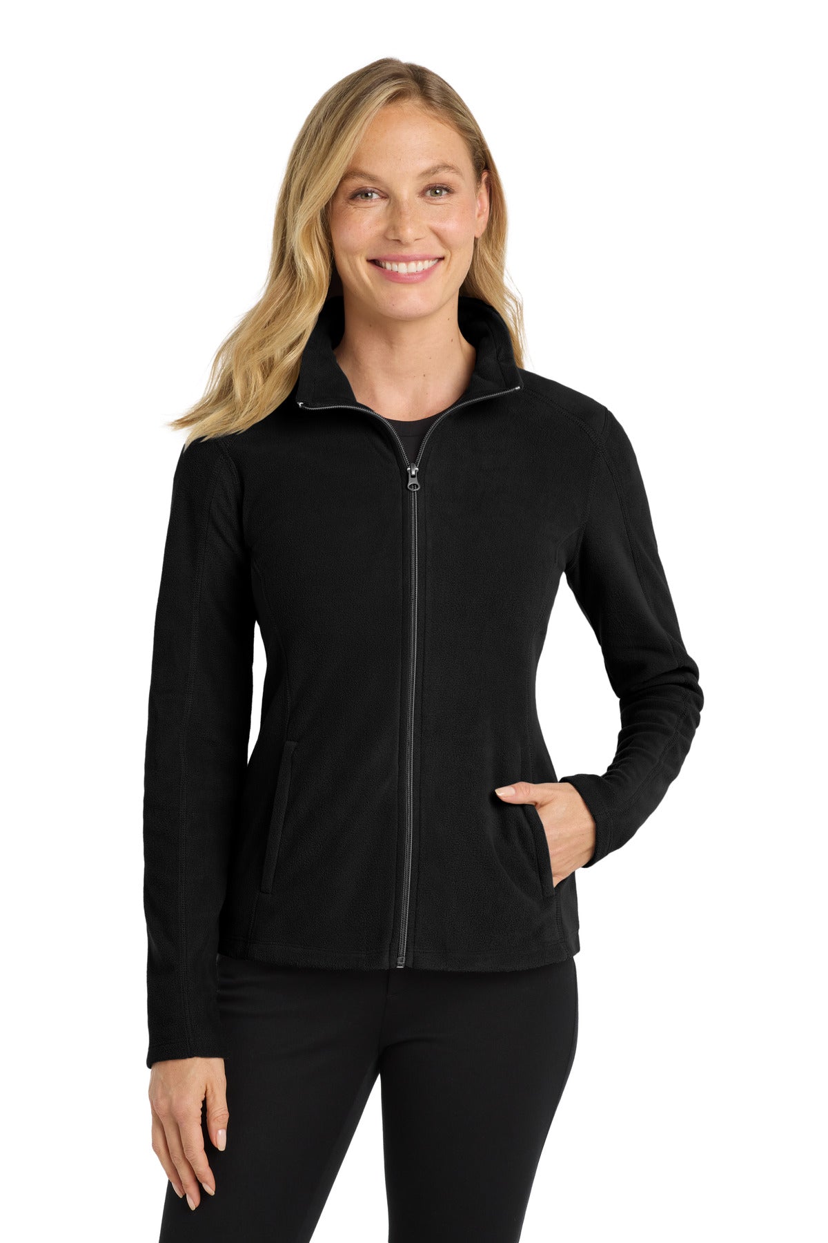 Custom Black Women's Microfleece Jacket L223, personalized by SanCanDo Swag in Argyle, TX