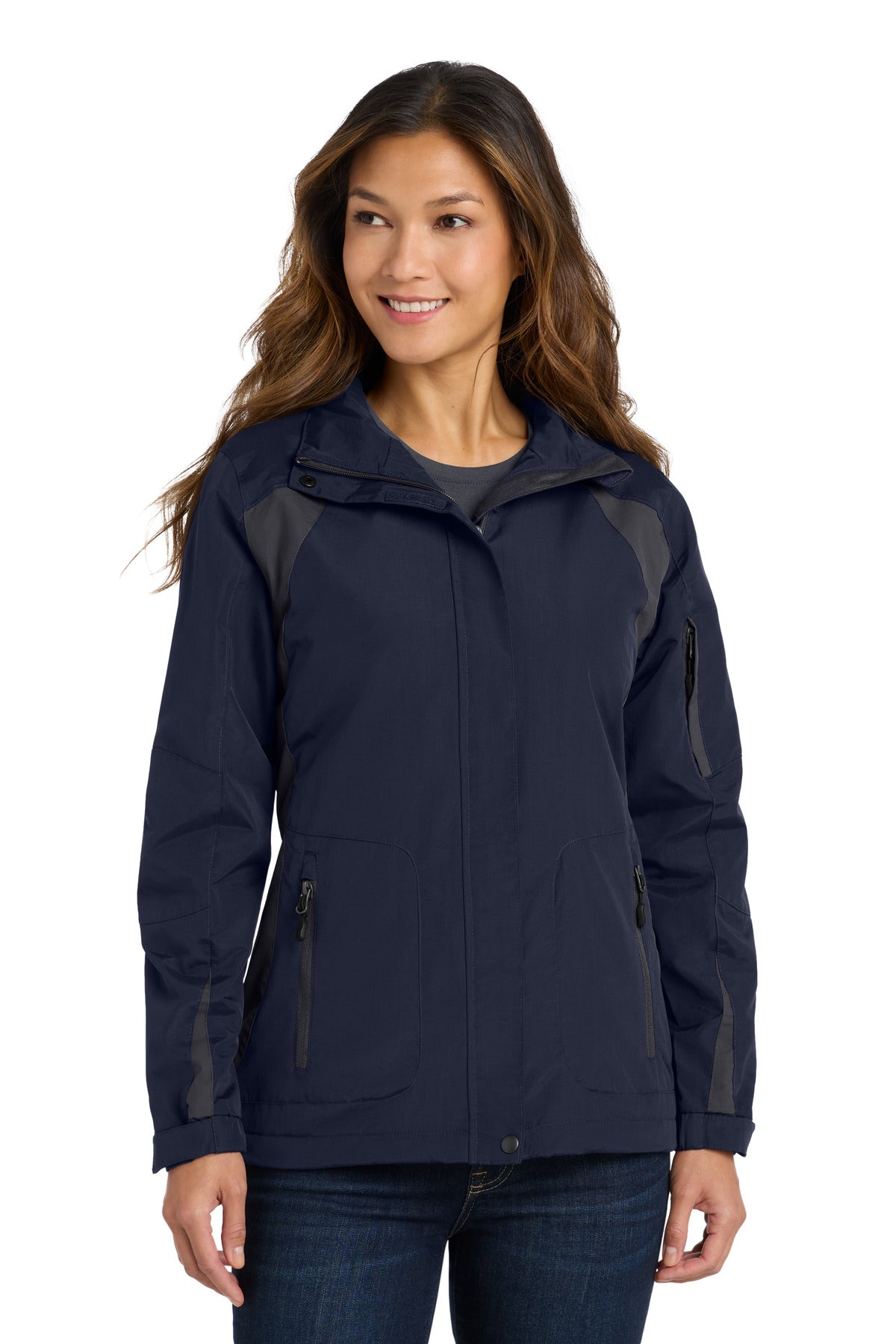 Custom True Navy/ Iron Grey Women's All-Season II Jacket L304, personalized by SanCanDo Swag in Argyle, TX