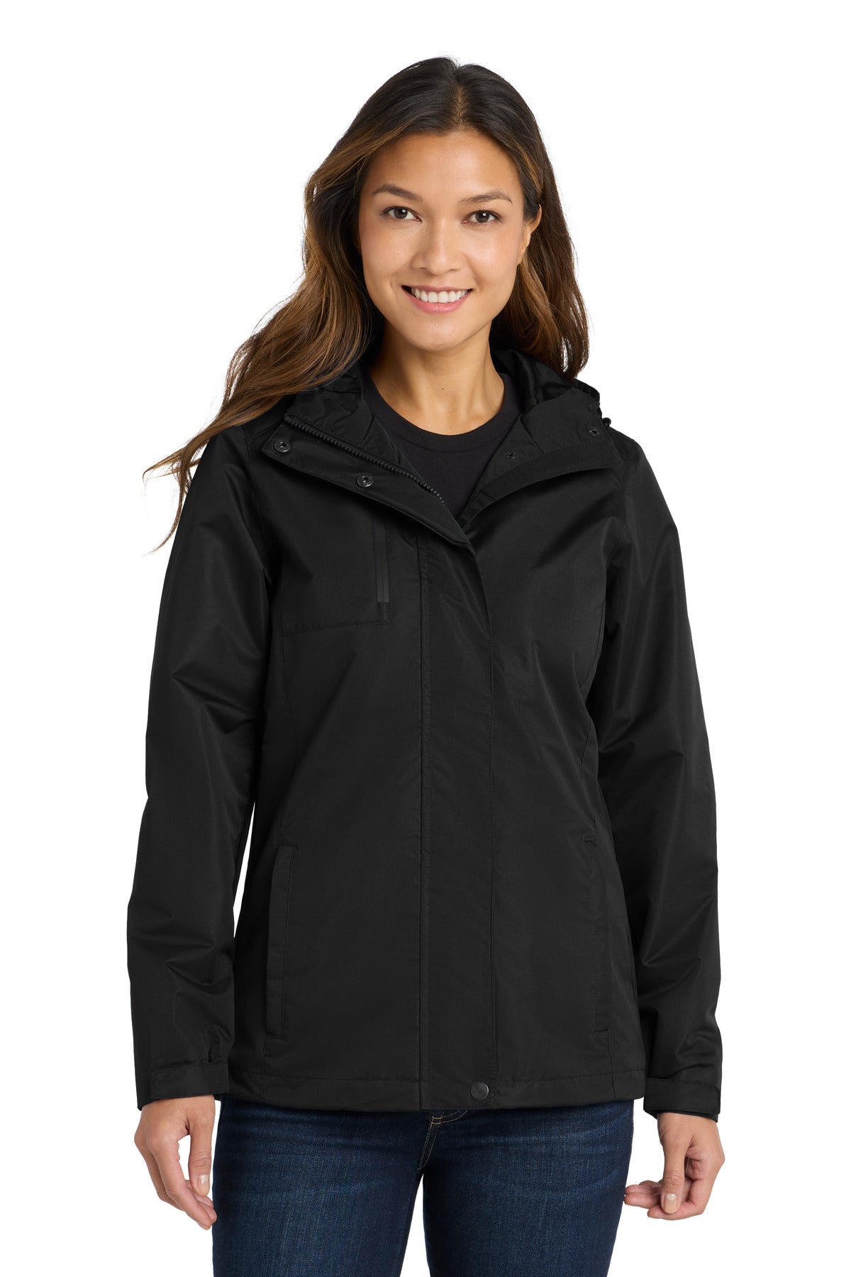 Custom Black Women's All-Conditions Jacket L331, personalized by SanCanDo Swag in Argyle, TX