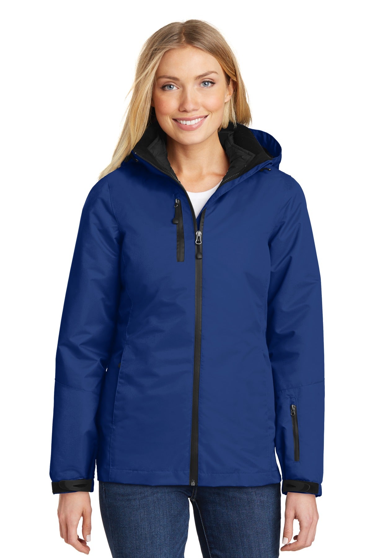 Custom Night Sky Blue/ Black Women's Vortex Waterproof 3-in-1 Jacket L332, personalized by SanCanDo Swag in Argyle, TX