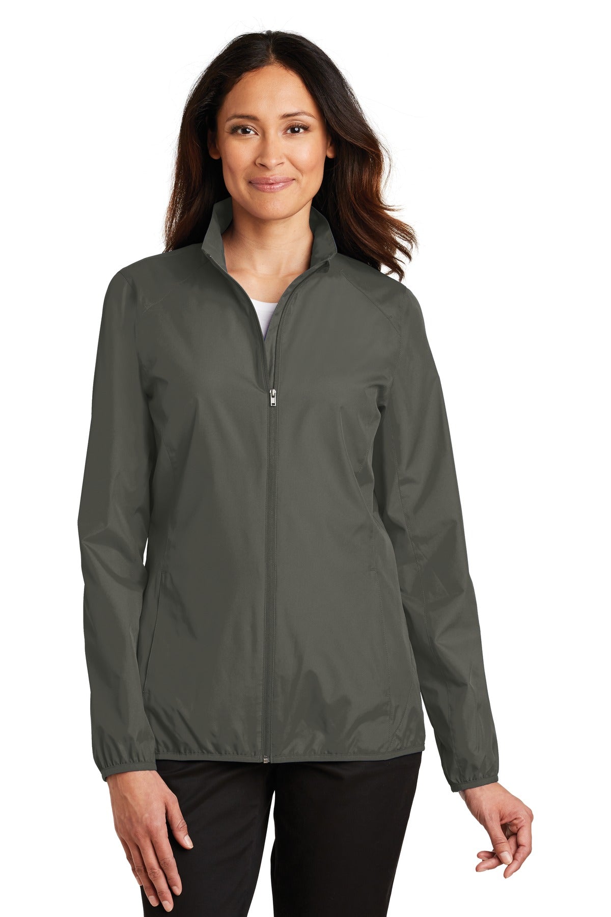 Custom Grey Steel Women's Zephyr Full-Zip Jacket L344, personalized by SanCanDo Swag in Argyle, TX