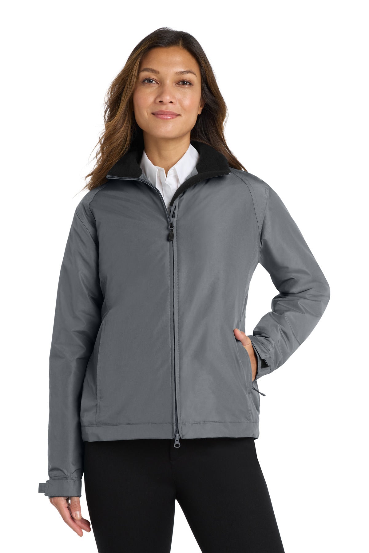 Custom Steel Grey/ True Black Women's Challenger Jacket L354, personalized by SanCanDo Swag in Argyle, TX