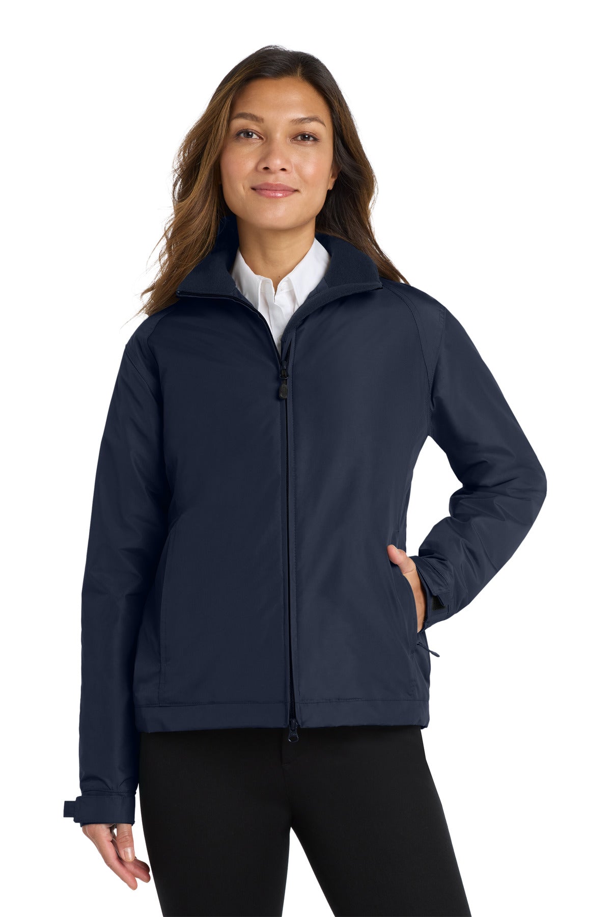 Custom True Navy/ True Navy Women's Challenger Jacket L354, personalized by SanCanDo Swag in Argyle, TX