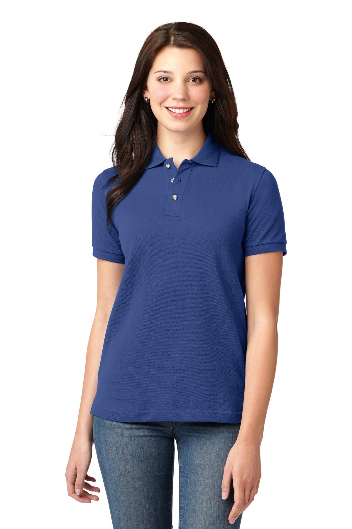 Custom Royal Women's Heavyweight Cotton Pique Polo L420, personalized by SanCanDo Swag in Argyle, TX