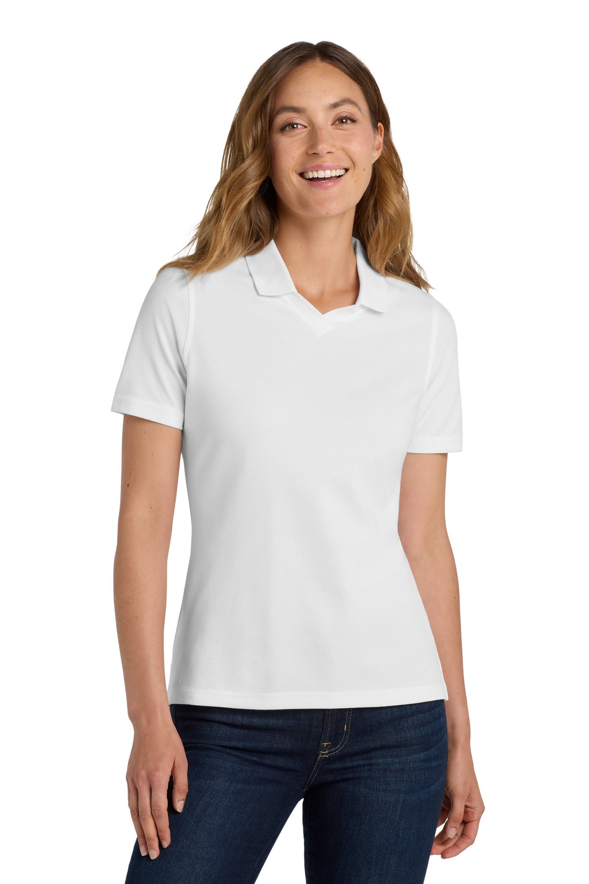 Custom White Women's Rapid Dry Polo L455, personalized by SanCanDo Swag in Argyle, TX