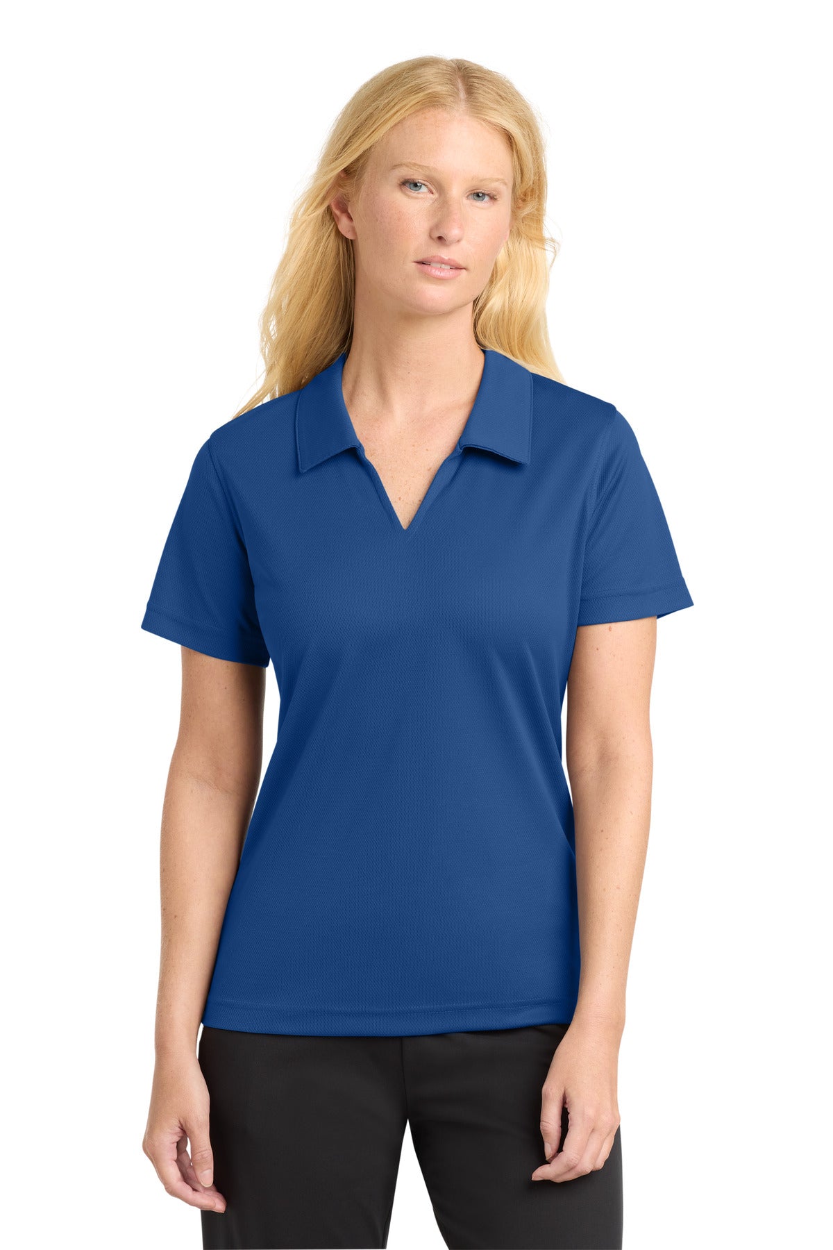 Custom Royal Women's Dri-Mesh V-Neck Polo L469, personalized by SanCanDo Swag in Argyle, TX