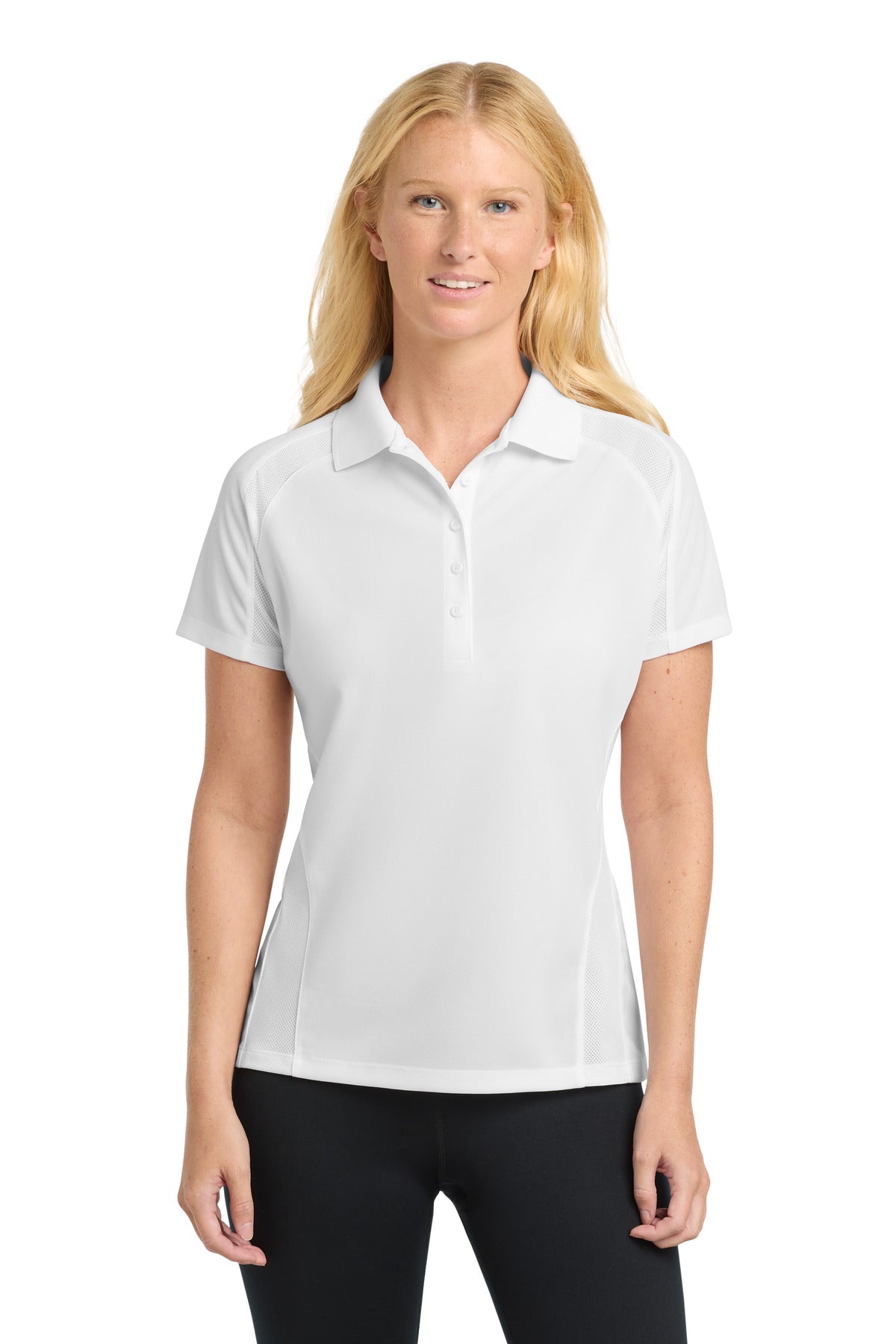 Custom White Women's Dri-Mesh Pro Polo L474, personalized by SanCanDo Swag in Argyle, TX