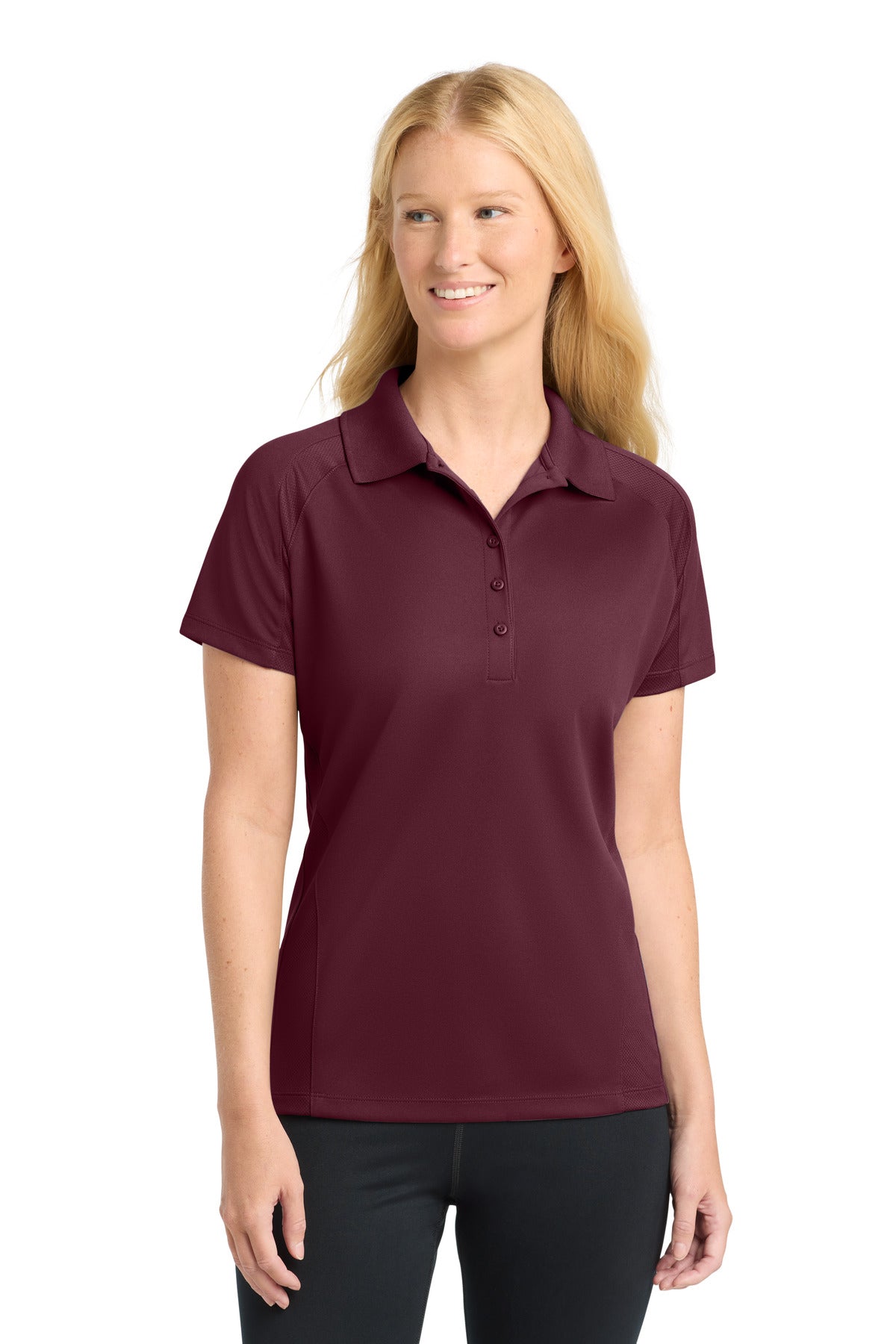 Custom Maroon Women's Dri-Mesh Pro Polo L474, personalized by SanCanDo Swag in Argyle, TX