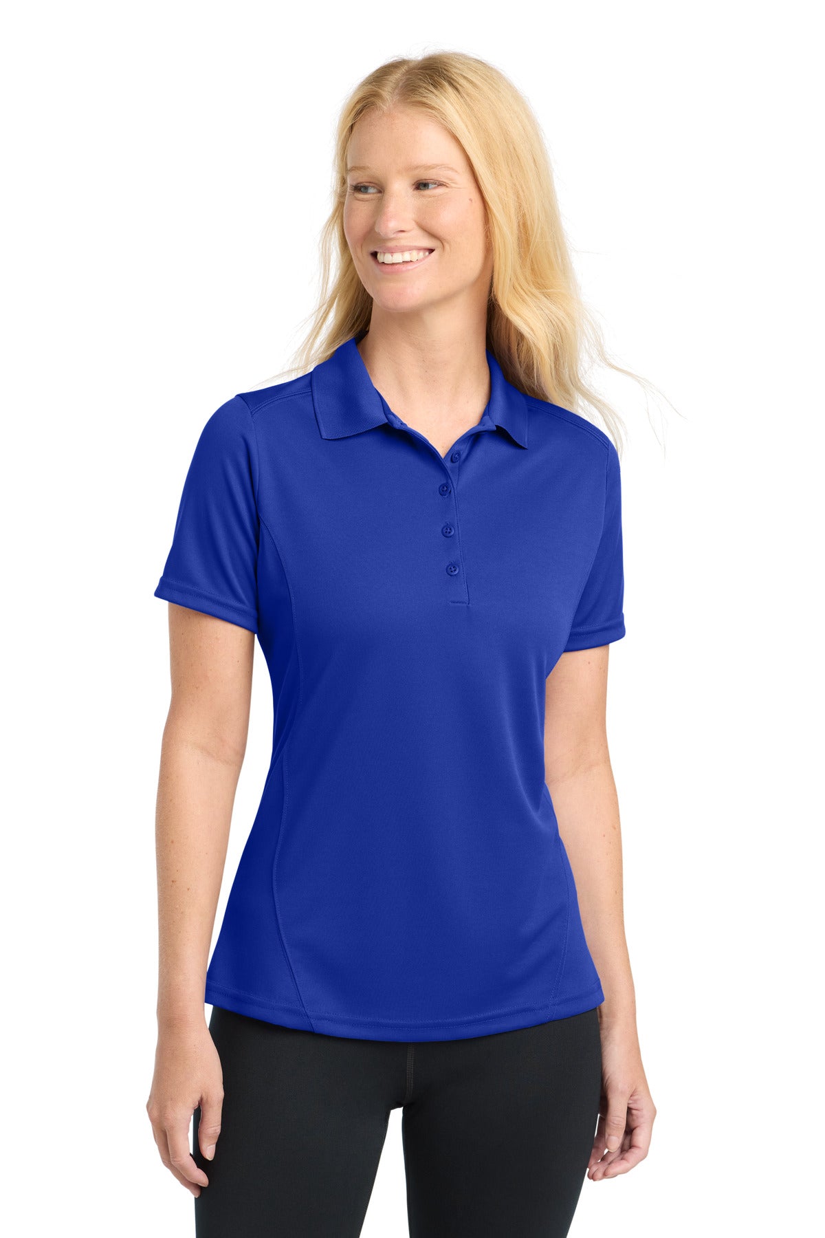 Custom True Royal Women's Dry Zone Raglan Accent Polo L475, personalized by SanCanDo Swag in Argyle, TX