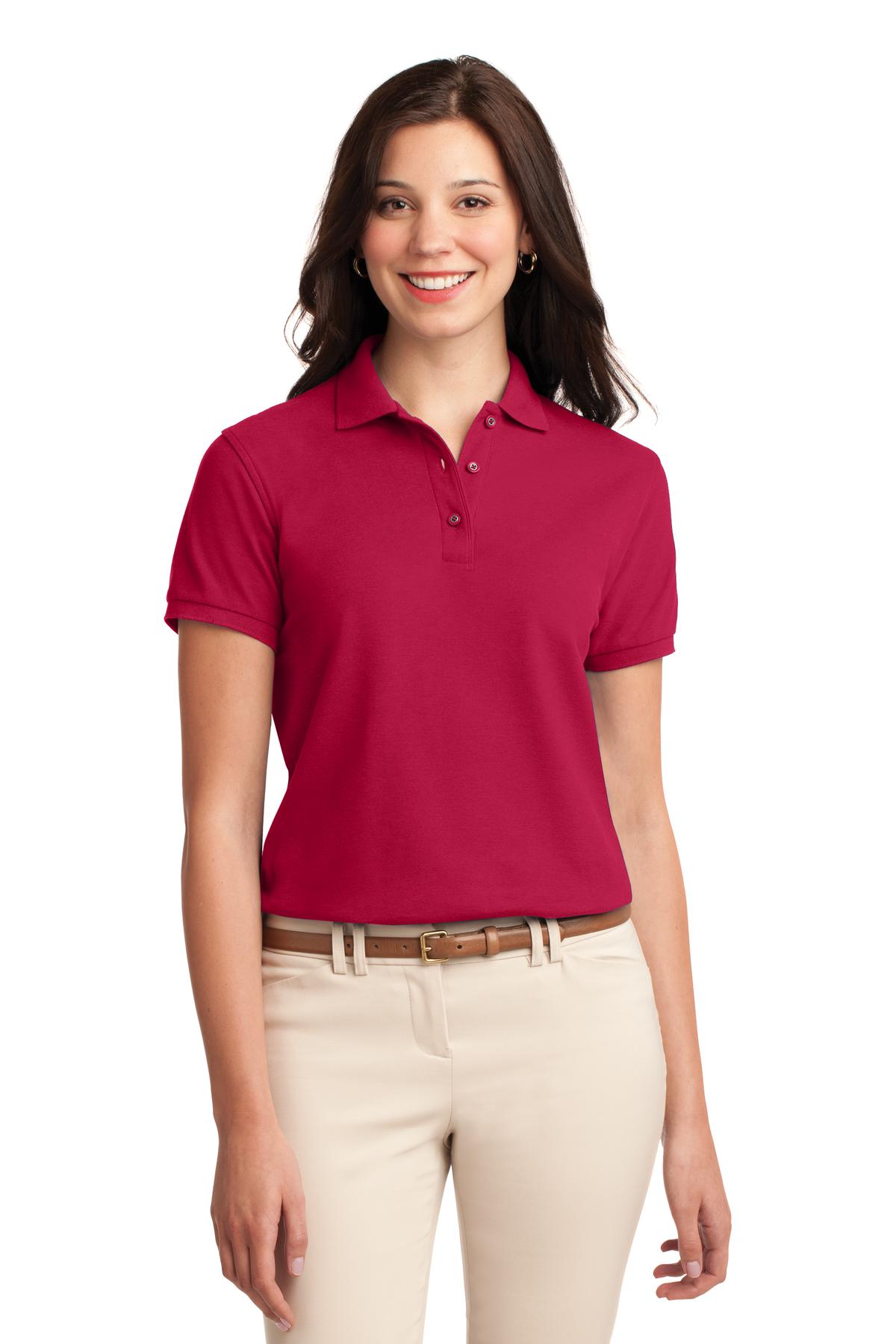 Custom Red Women's Silk Touch Polo L500, personalized by SanCanDo Swag in Argyle, TX