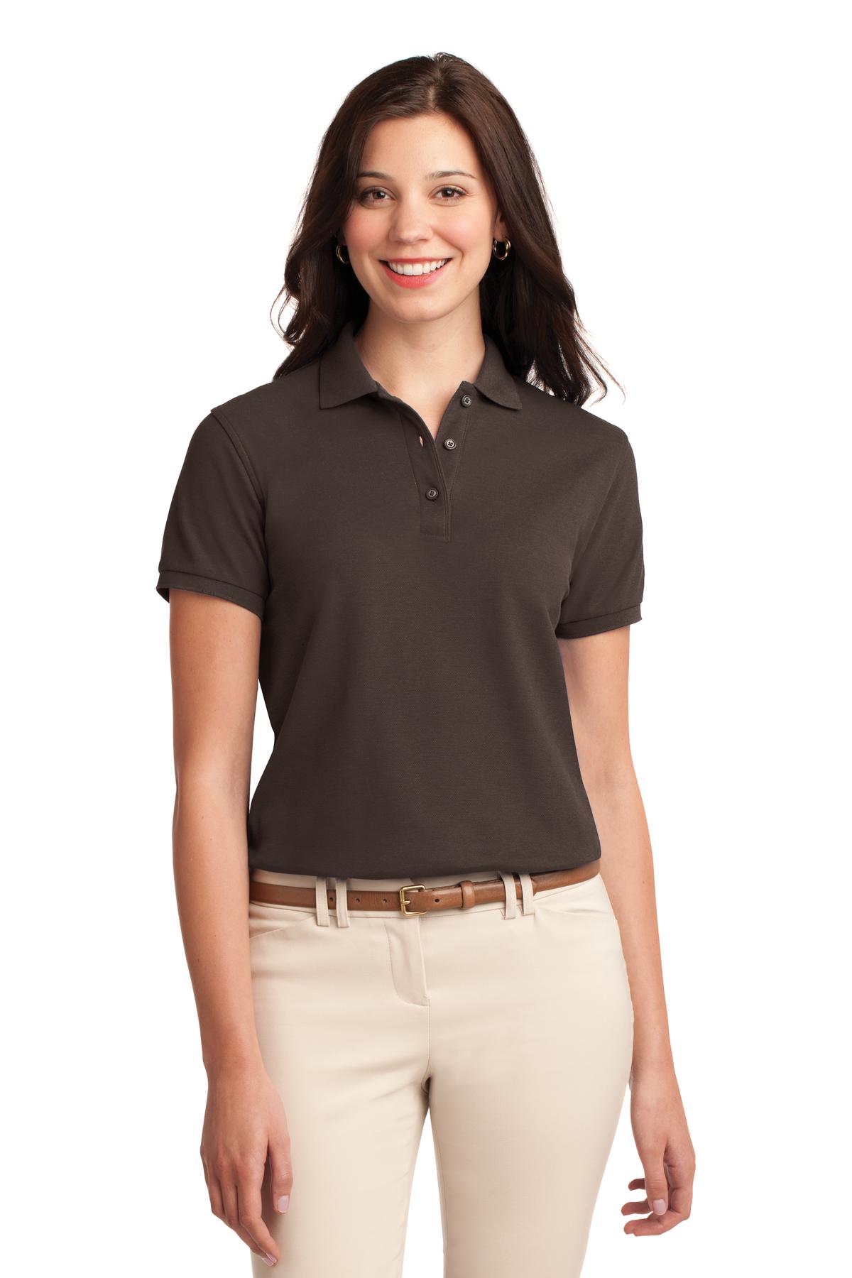 Custom Coffee Bean Women's Silk Touch Polo L500, personalized by SanCanDo Swag in Argyle, TX