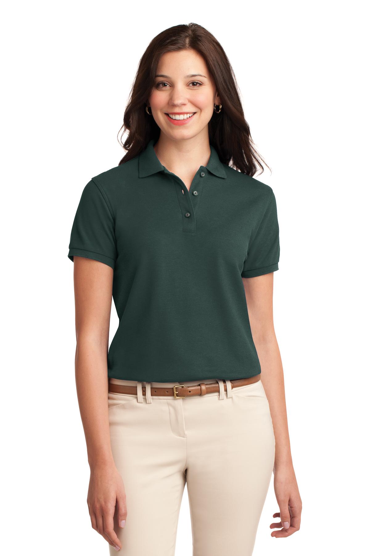 Custom Dark Green Women's Silk Touch Polo L500, personalized by SanCanDo Swag in Argyle, TX
