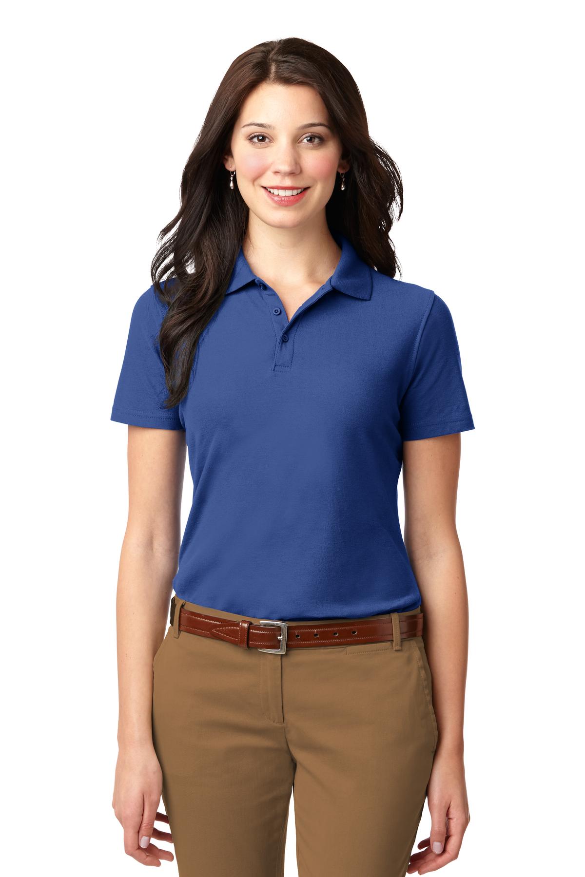 Custom Royal Women's Stain-Resistant Polo L510, personalized by SanCanDo Swag in Argyle, TX