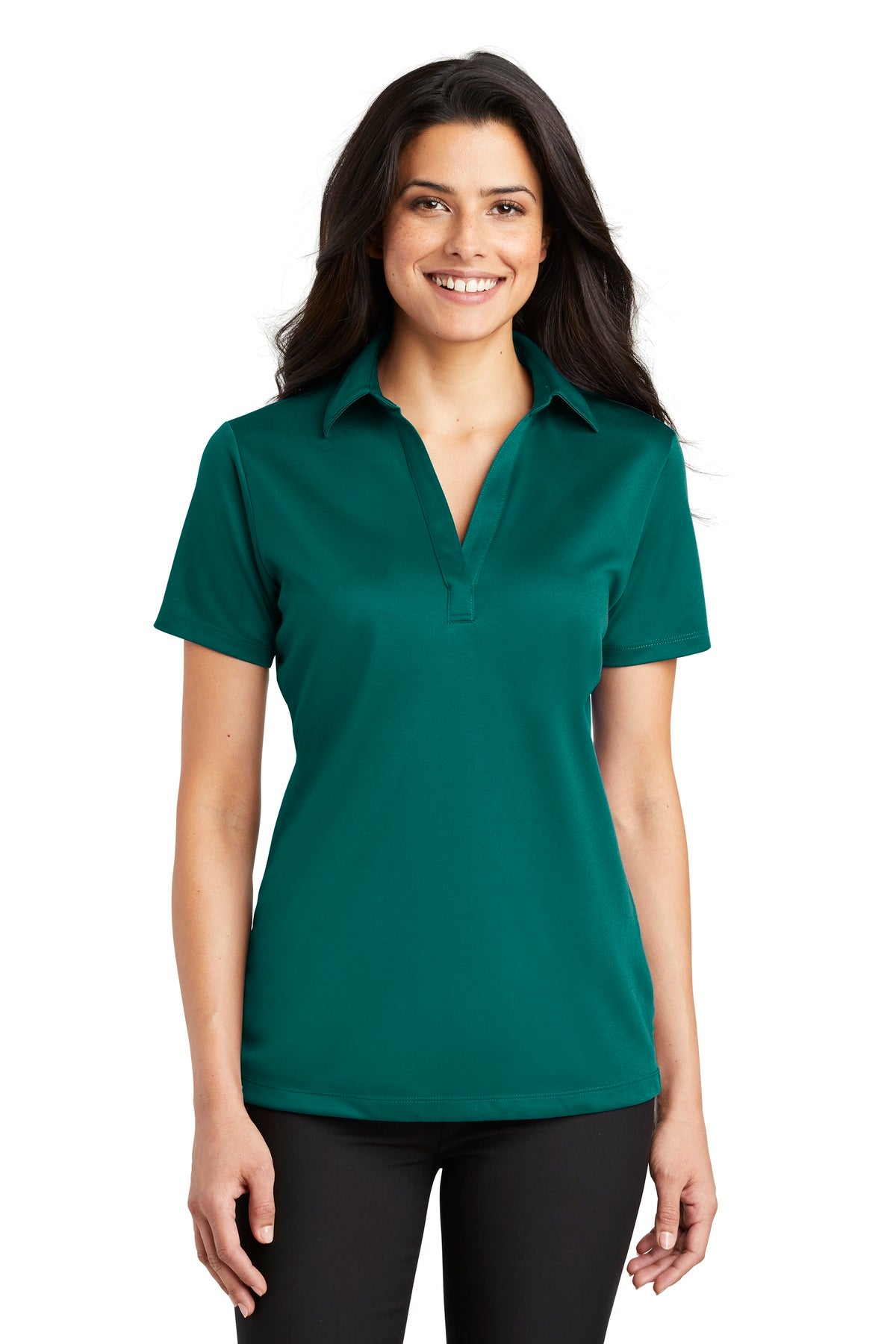 Custom Teal Green Women's Silk Touch Performance Polo L540, personalized by SanCanDo Swag in Argyle, TX