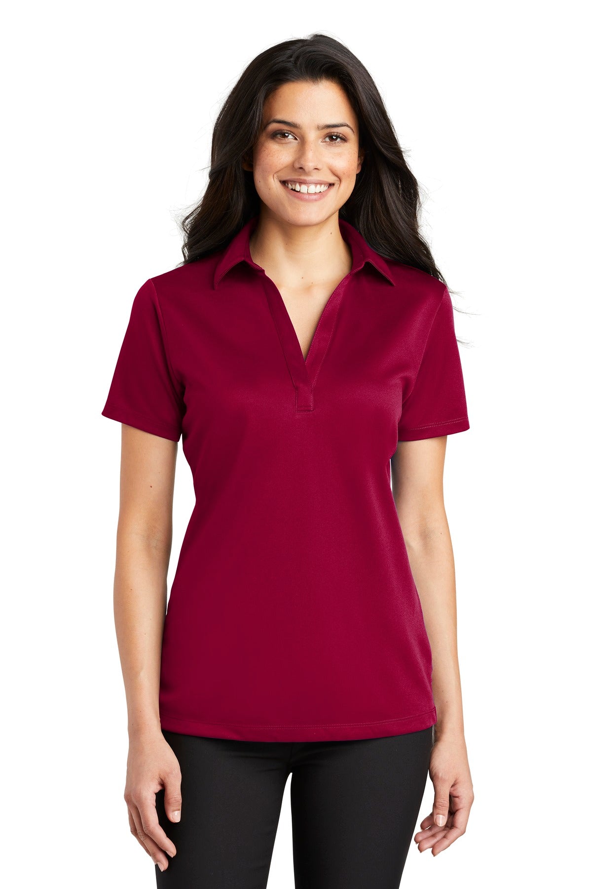 Custom Red Women's Silk Touch Performance Polo L540, personalized by SanCanDo Swag in Argyle, TX