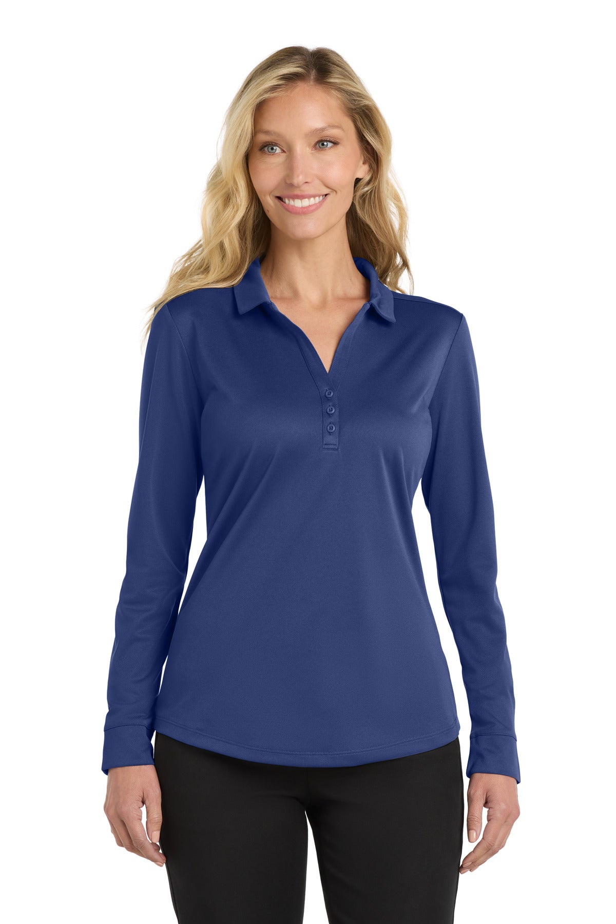 Custom Royal Silk Touch Performance Long Sleeve Polo L540LS, personalized by SanCanDo Swag in Argyle, TX