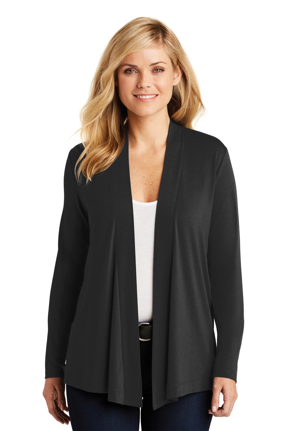 Custom Black Women's Concept Open Cardigan L5430, personalized by SanCanDo Swag in Argyle, TX