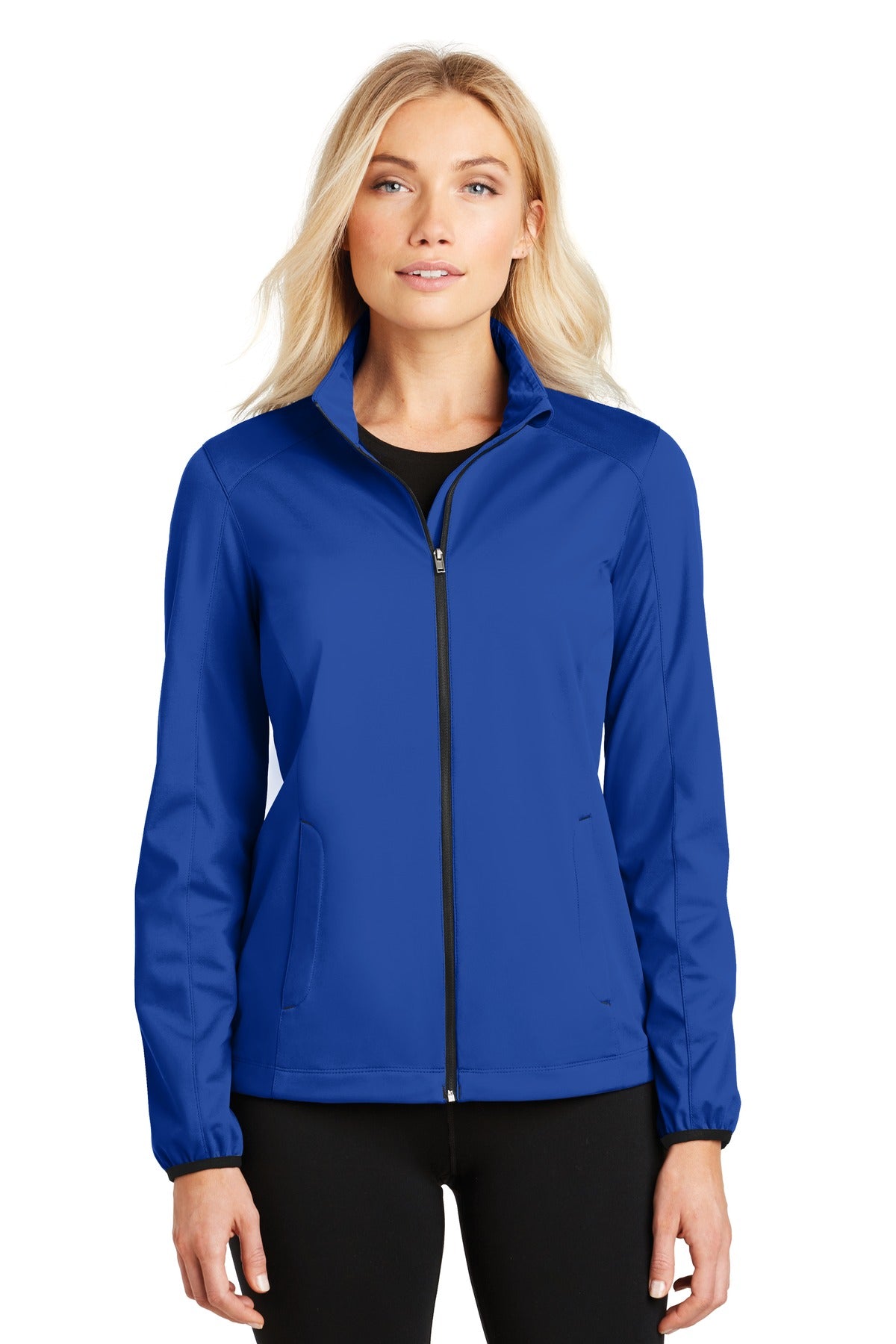 Custom True Royal Women's Active Soft Shell Jacket L717, personalized by SanCanDo Swag in Argyle, TX