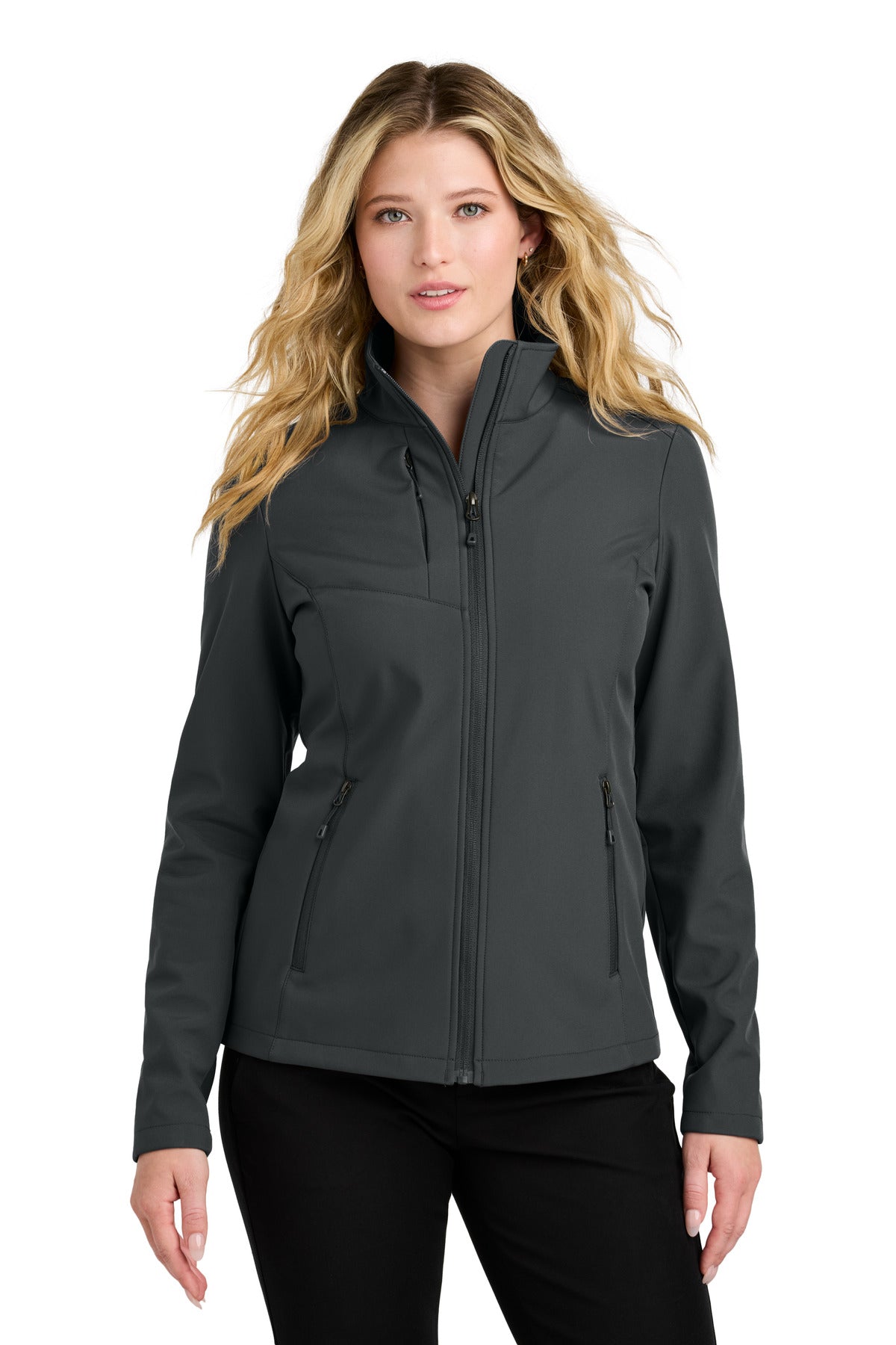 Custom Grey Steel Women's C-FREE Core Soft Shell L720, personalized by SanCanDo Swag in Argyle, TX