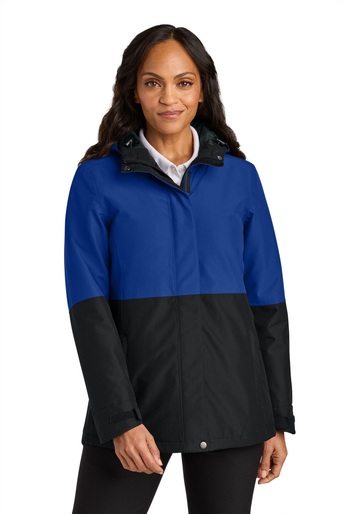 Custom True Royal/ Deep Black Women's Insulated Heavy Ripstop Jacket L721, personalized by SanCanDo Swag in Argyle, TX