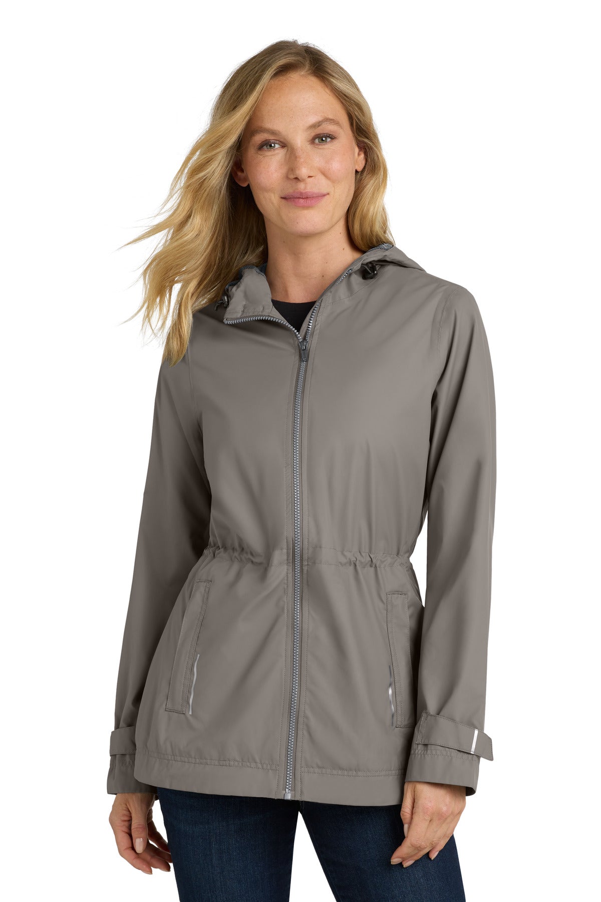 Custom Northern Grey Women's Northwest Slicker L7710, personalized by SanCanDo Swag in Argyle, TX