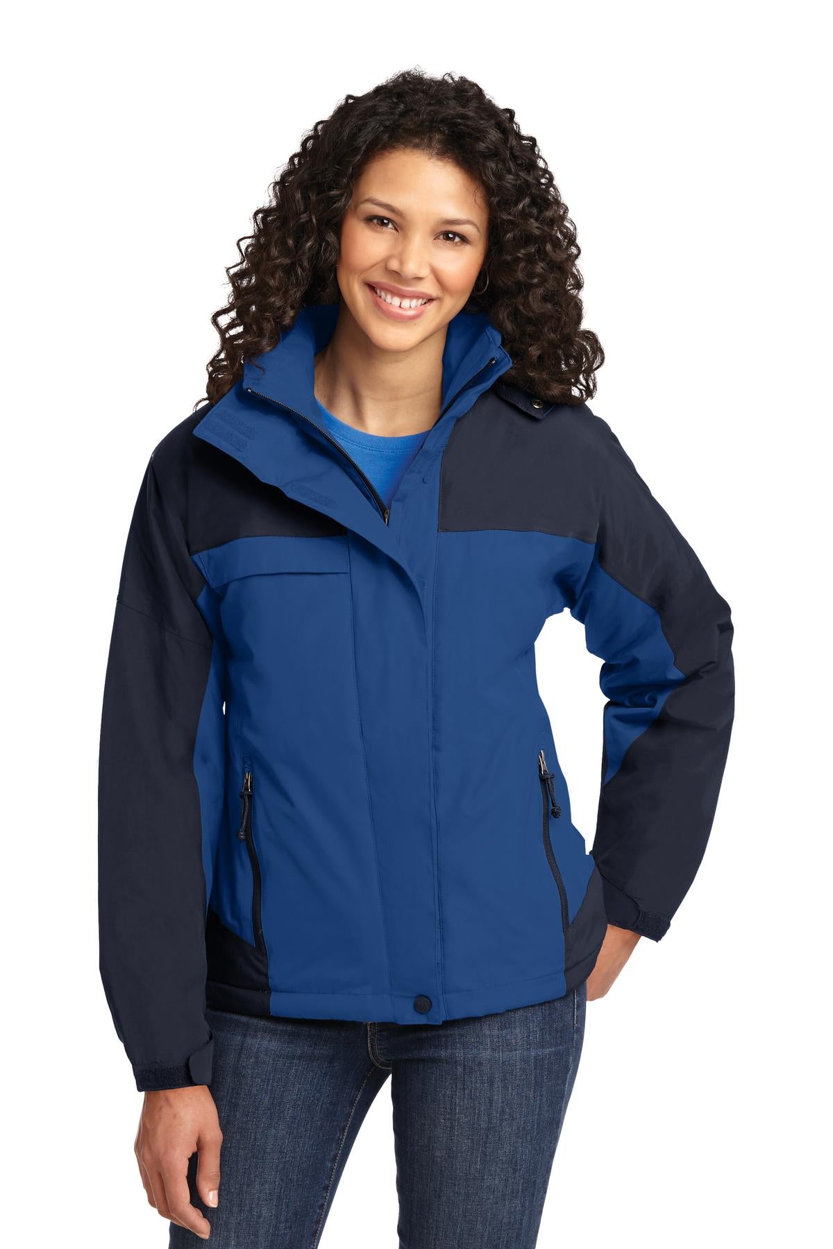 Custom Regatta Blue/ Navy Women's Nootka Jacket L792, personalized by SanCanDo Swag in Argyle, TX