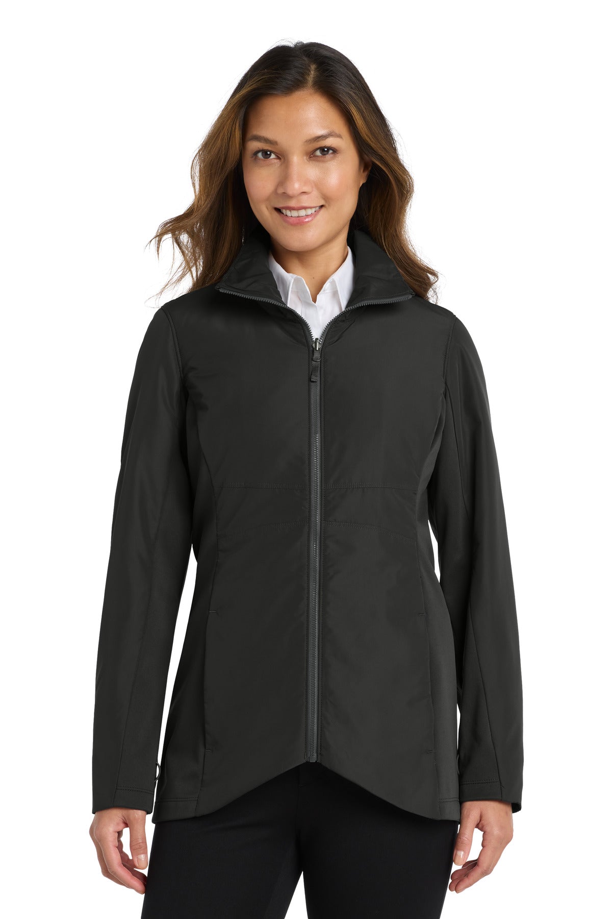 Custom Deep Black Women's Collective Insulated Jacket L902, personalized by SanCanDo Swag in Argyle, TX