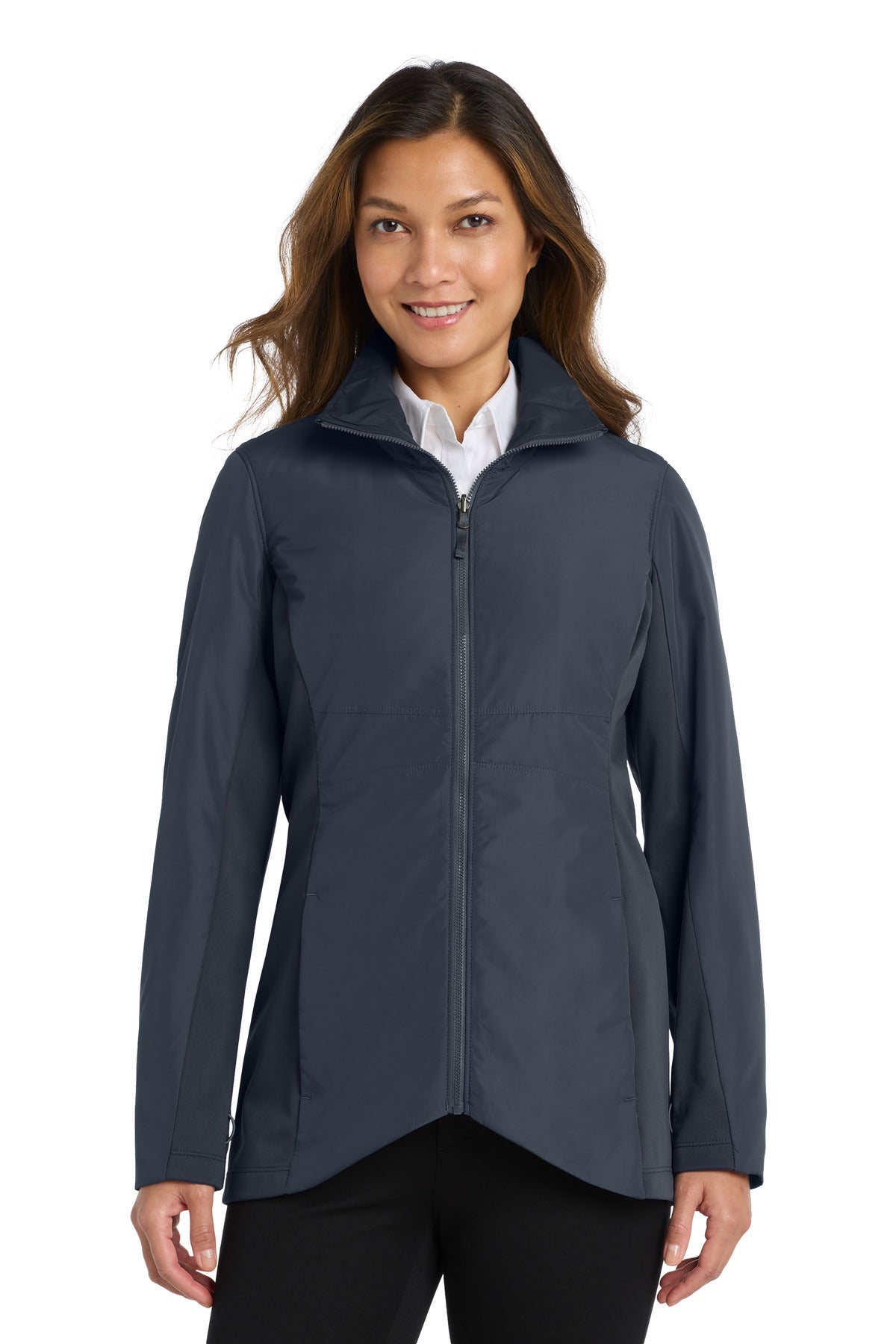 Custom River Blue Navy Women's Collective Insulated Jacket L902, personalized by SanCanDo Swag in Argyle, TX