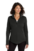 Custom Deep Black Women's Collective Smooth Fleece Jacket L904, personalized by SanCanDo Swag in Argyle, TX