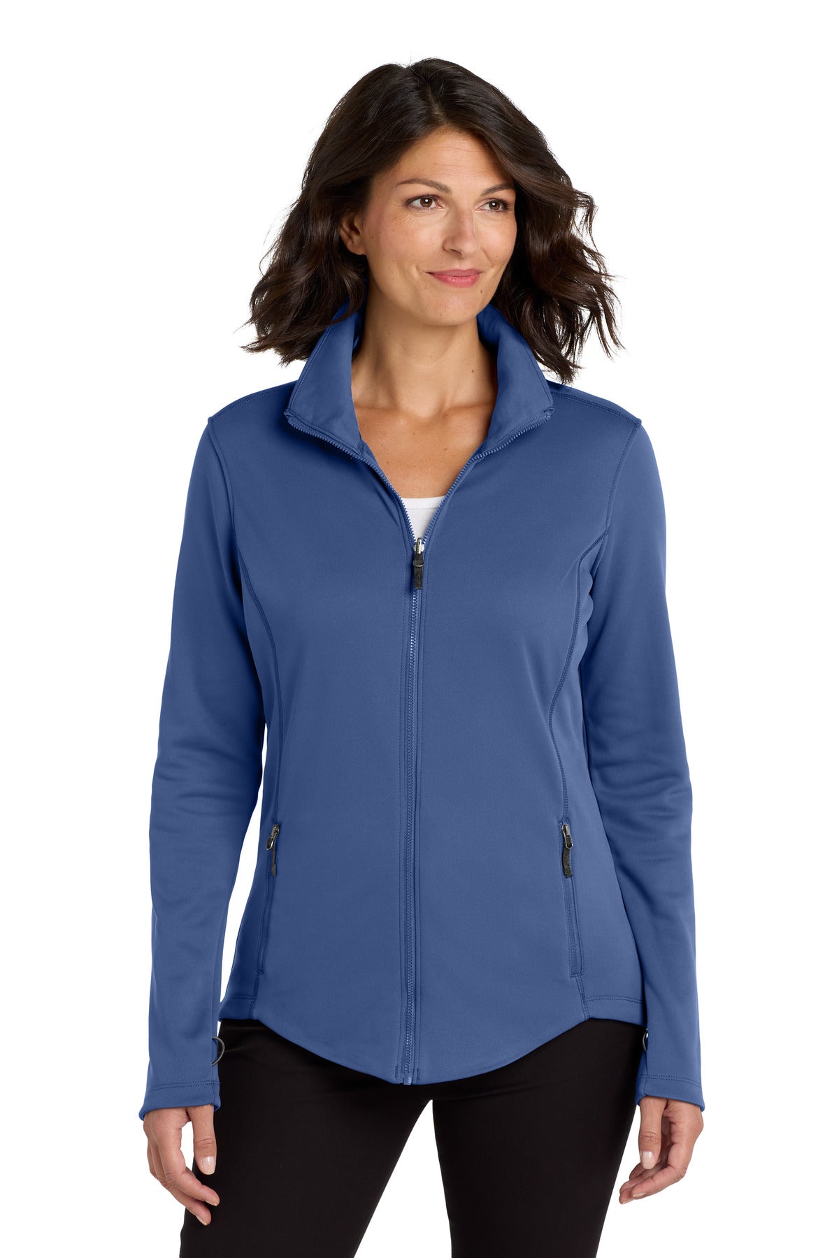 Custom Night Sky Blue Women's Collective Smooth Fleece Jacket L904, personalized by SanCanDo Swag in Argyle, TX