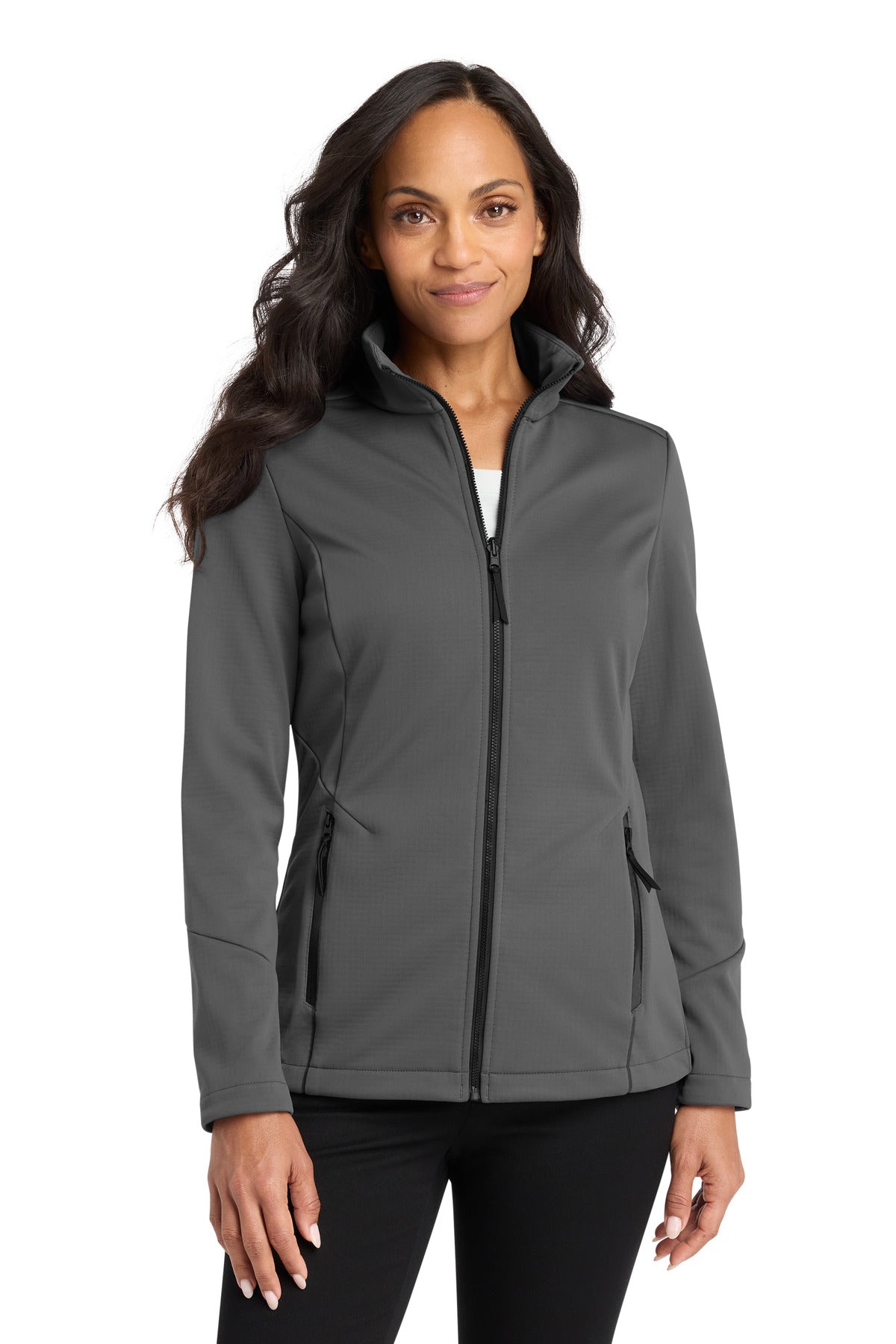 Custom Graphite Collective Tech Soft Shell Jacket L921, personalized by SanCanDo Swag in Argyle, TX