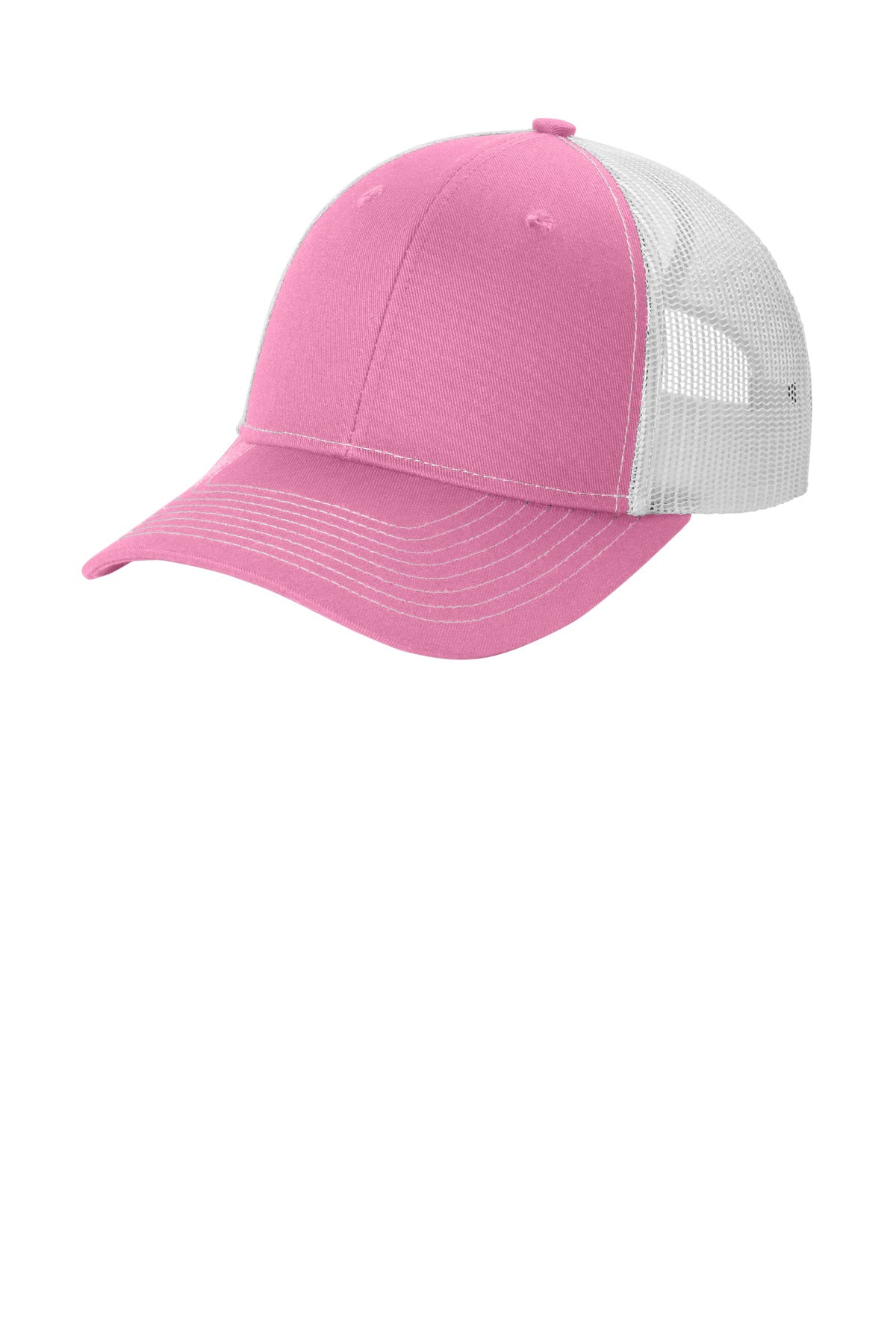 Custom True Pink/ White Snapback Ponytail Trucker Cap LC401, personalized by SanCanDo Swag in Argyle, TX