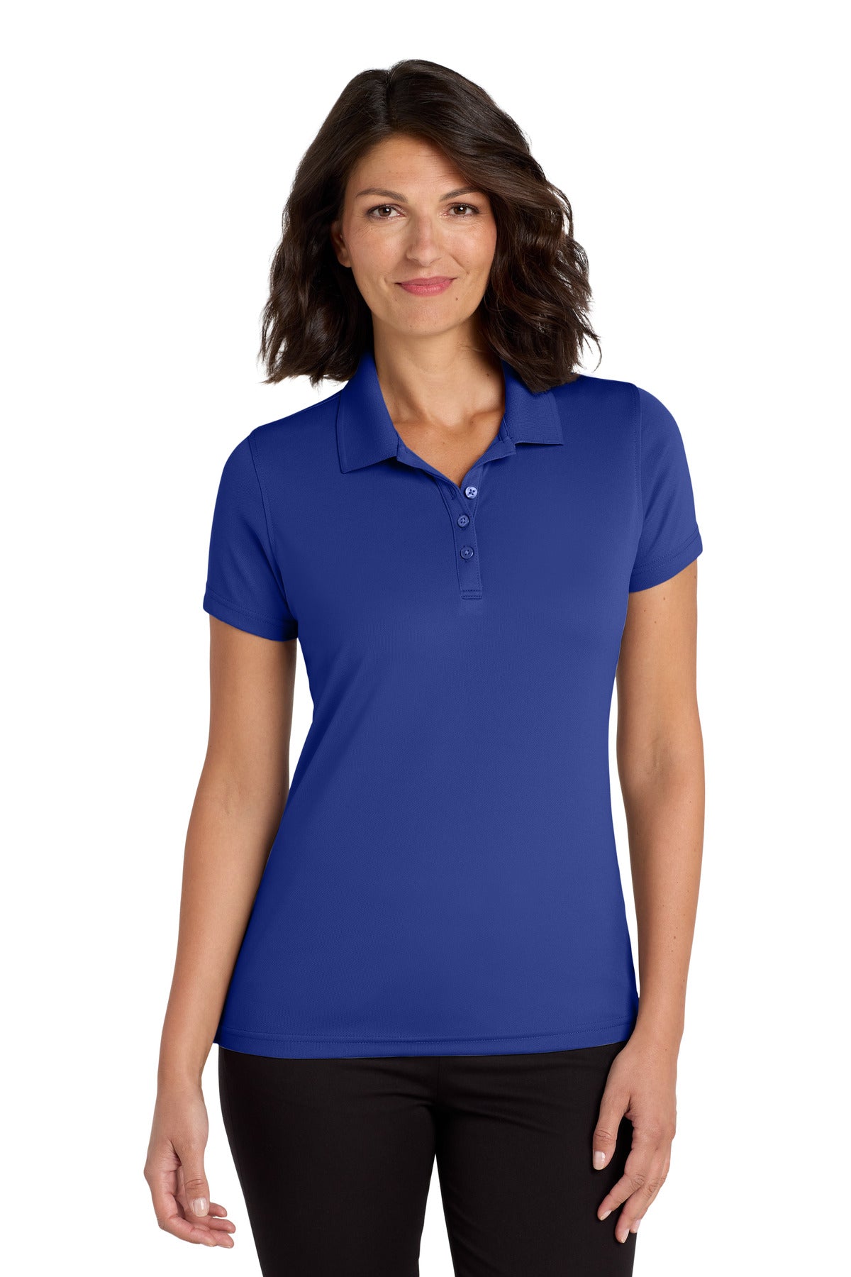 Custom True Royal Women's Dry Zone UV Micro-Mesh Polo LK110, personalized by SanCanDo Swag in Argyle, TX