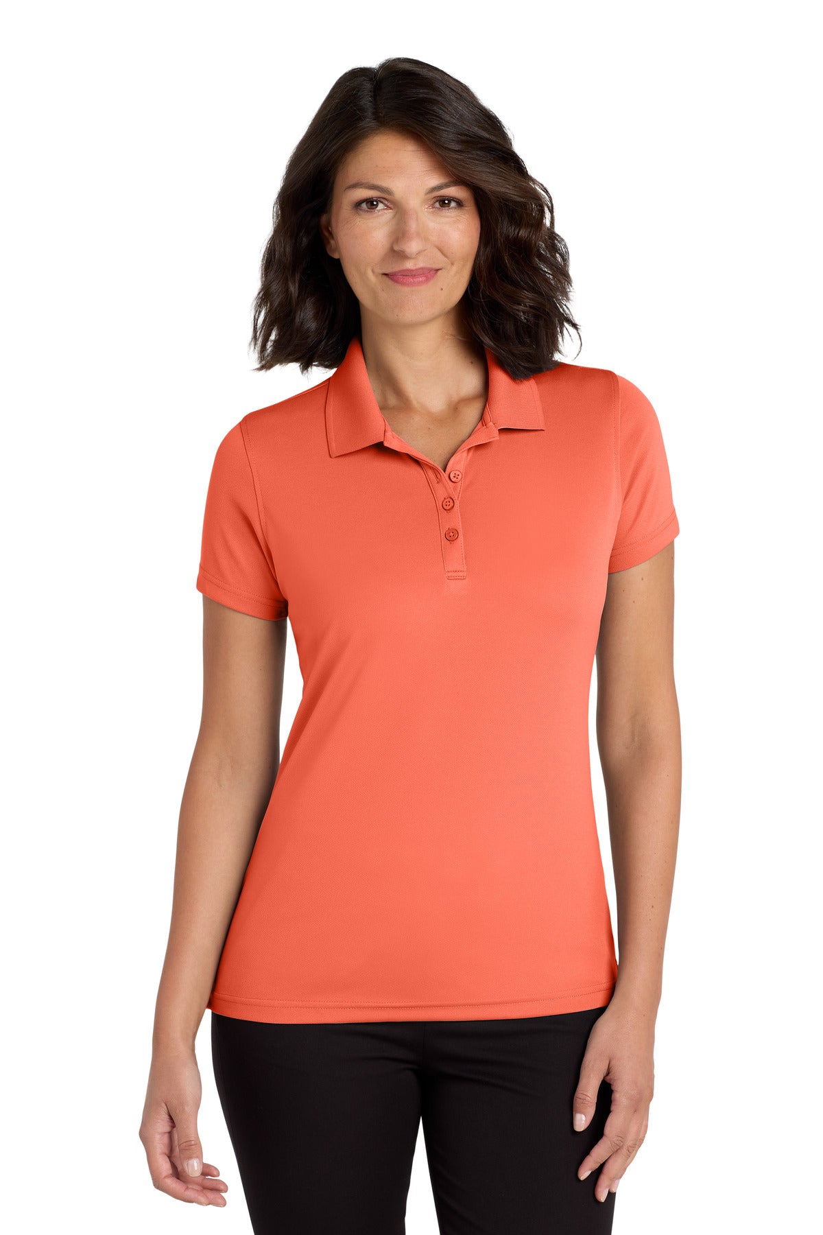 Custom Coral Splash Women's Dry Zone UV Micro-Mesh Polo LK110, personalized by SanCanDo Swag in Argyle, TX
