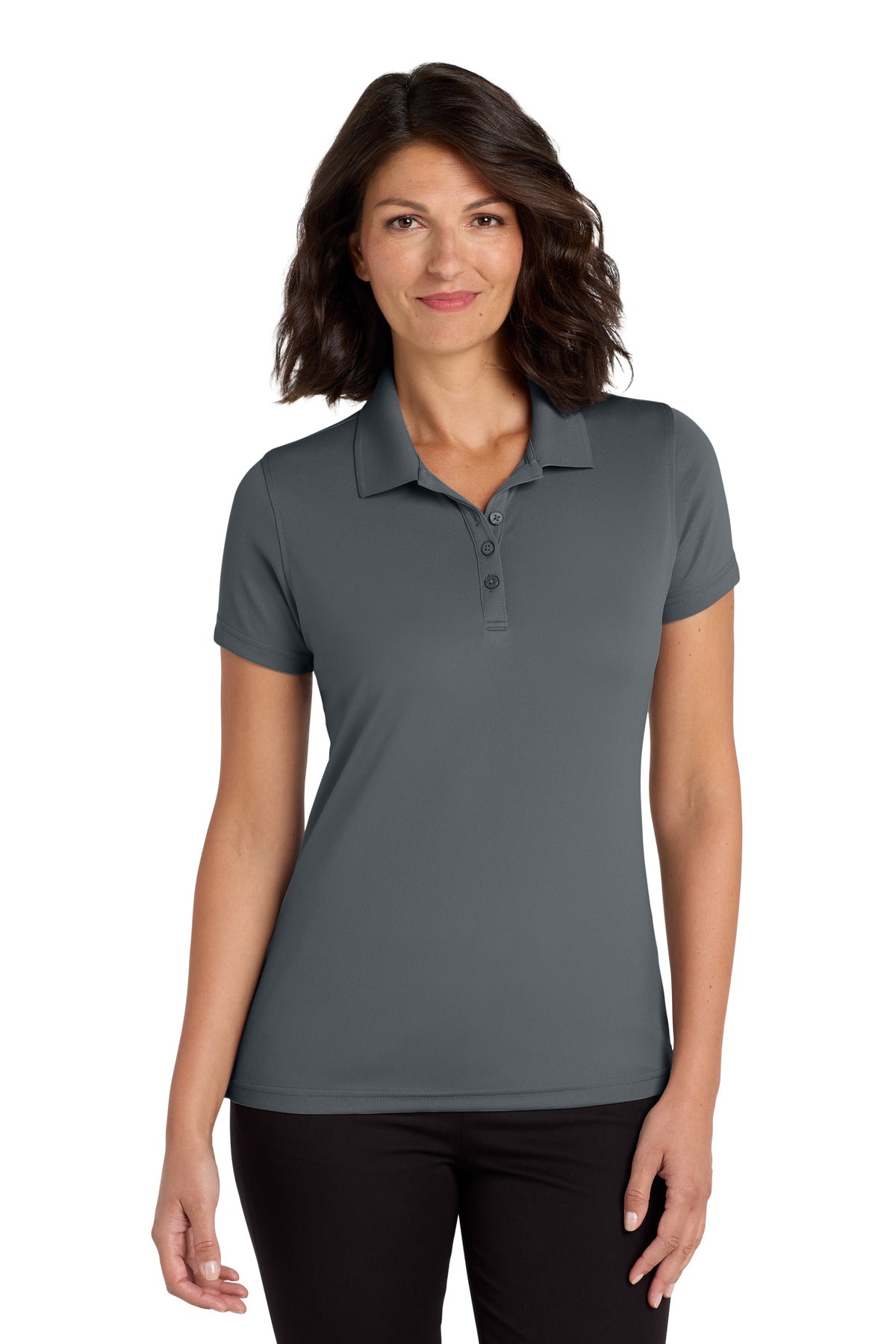 Custom Graphite Women's Dry Zone UV Micro-Mesh Polo LK110, personalized by SanCanDo Swag in Argyle, TX