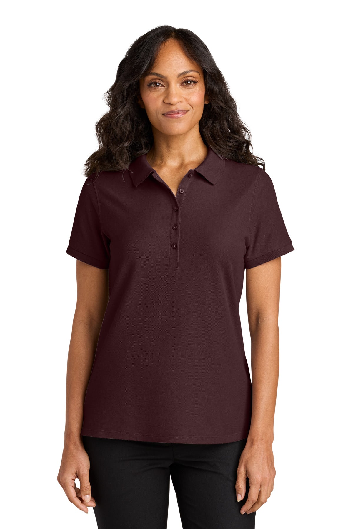 Custom Maroon Women's Wearever Signature Pique Polo LK200, personalized by SanCanDo Swag in Argyle, TX