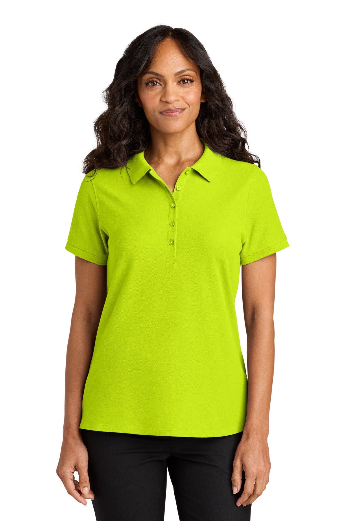Custom Neon Yellow Women's Wearever Signature Pique Polo LK200, personalized by SanCanDo Swag in Argyle, TX