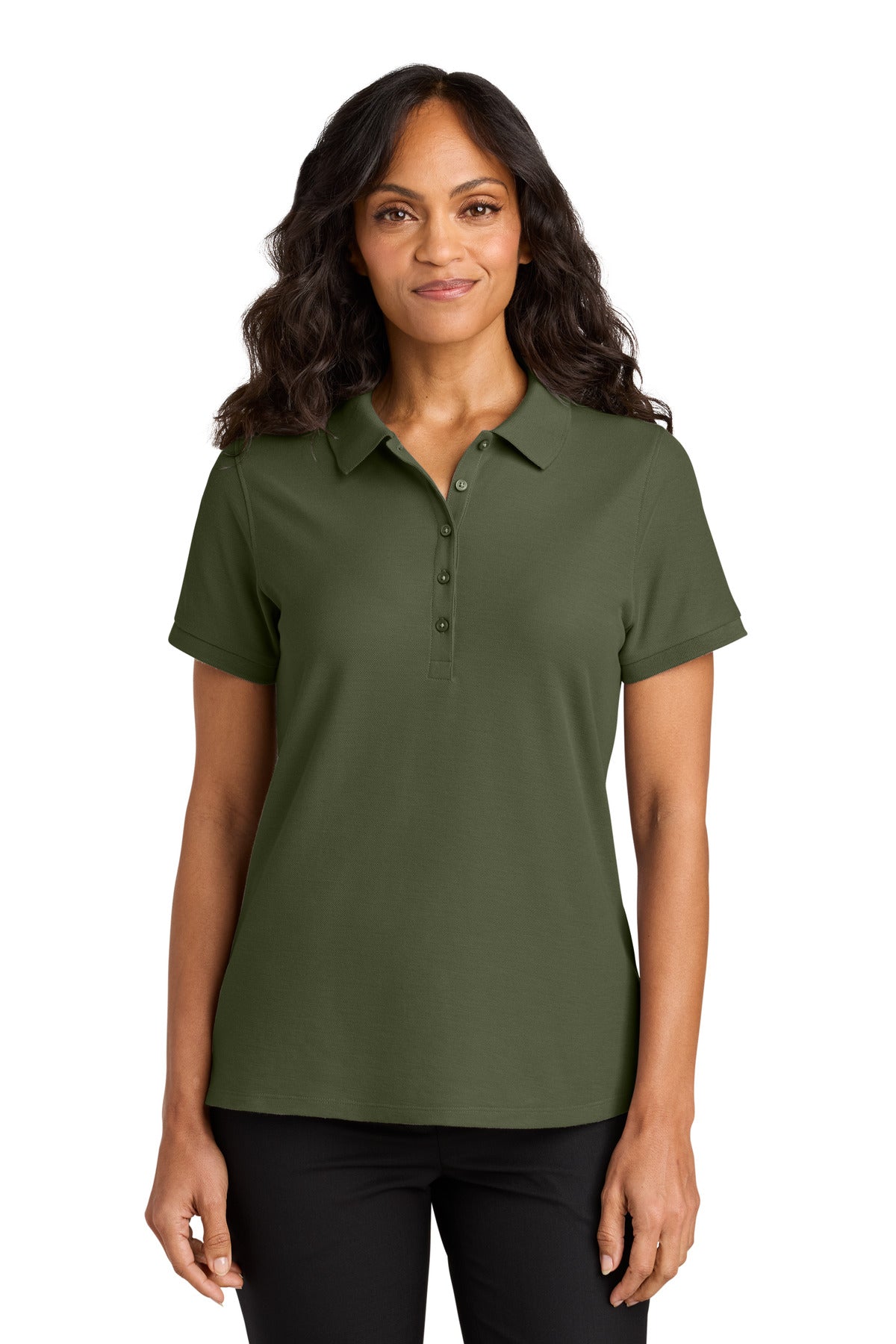 Custom Olive Drab Green Women's Wearever Signature Pique Polo LK200, personalized by SanCanDo Swag in Argyle, TX