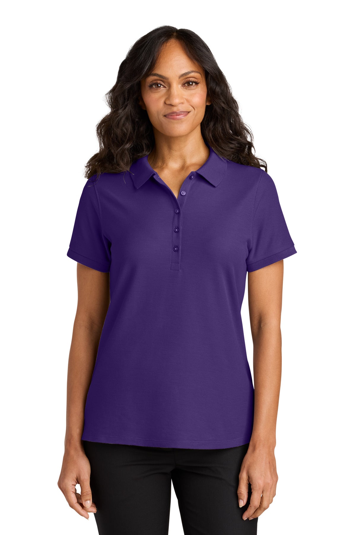 Custom Prism Purple Women's Wearever Signature Pique Polo LK200, personalized by SanCanDo Swag in Argyle, TX