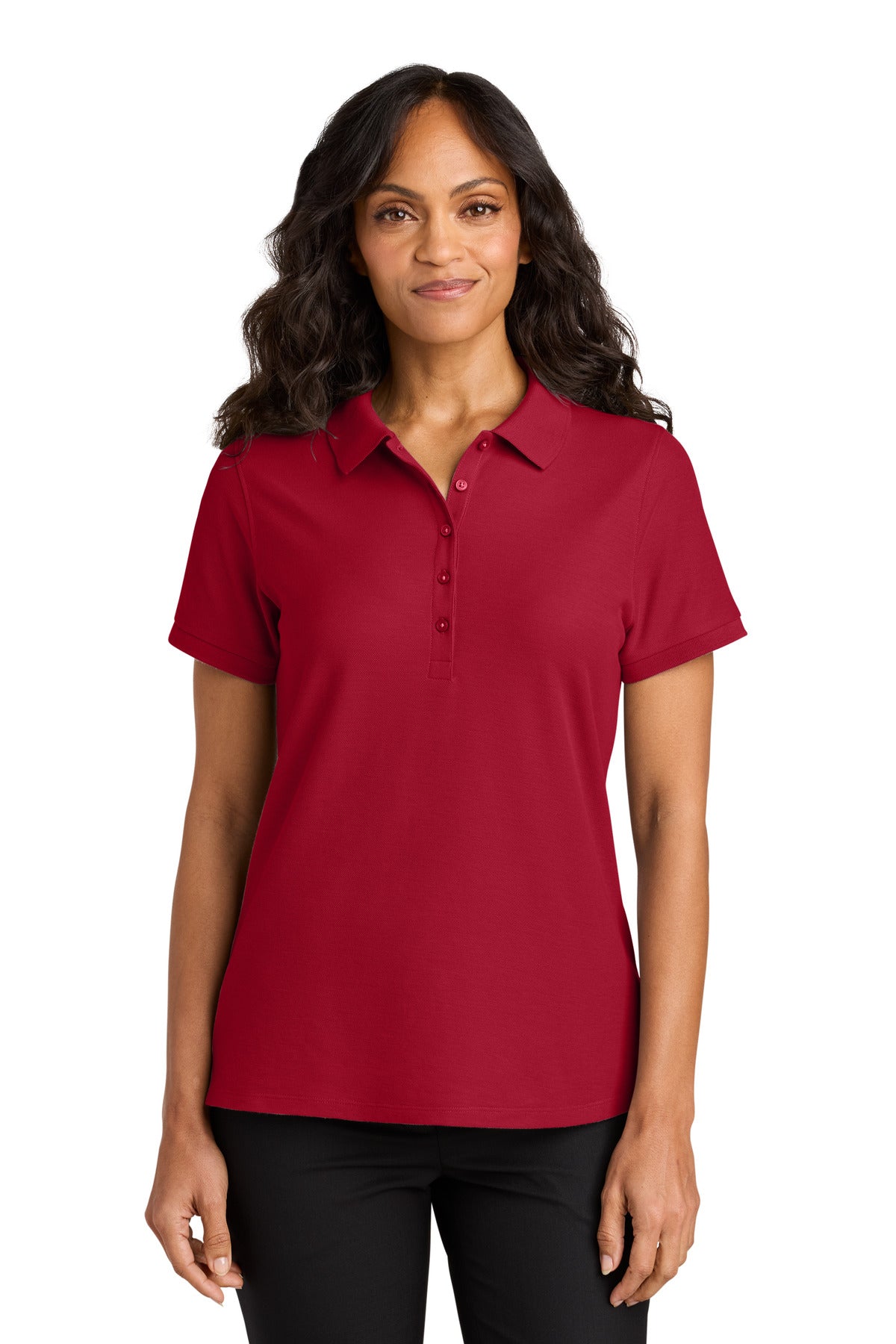 Custom Red Women's Wearever Signature Pique Polo LK200, personalized by SanCanDo Swag in Argyle, TX