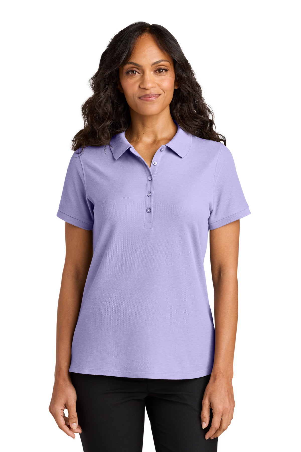 Custom Bright Lavender Women's Wearever Signature Pique Polo LK200, personalized by SanCanDo Swag in Argyle, TX