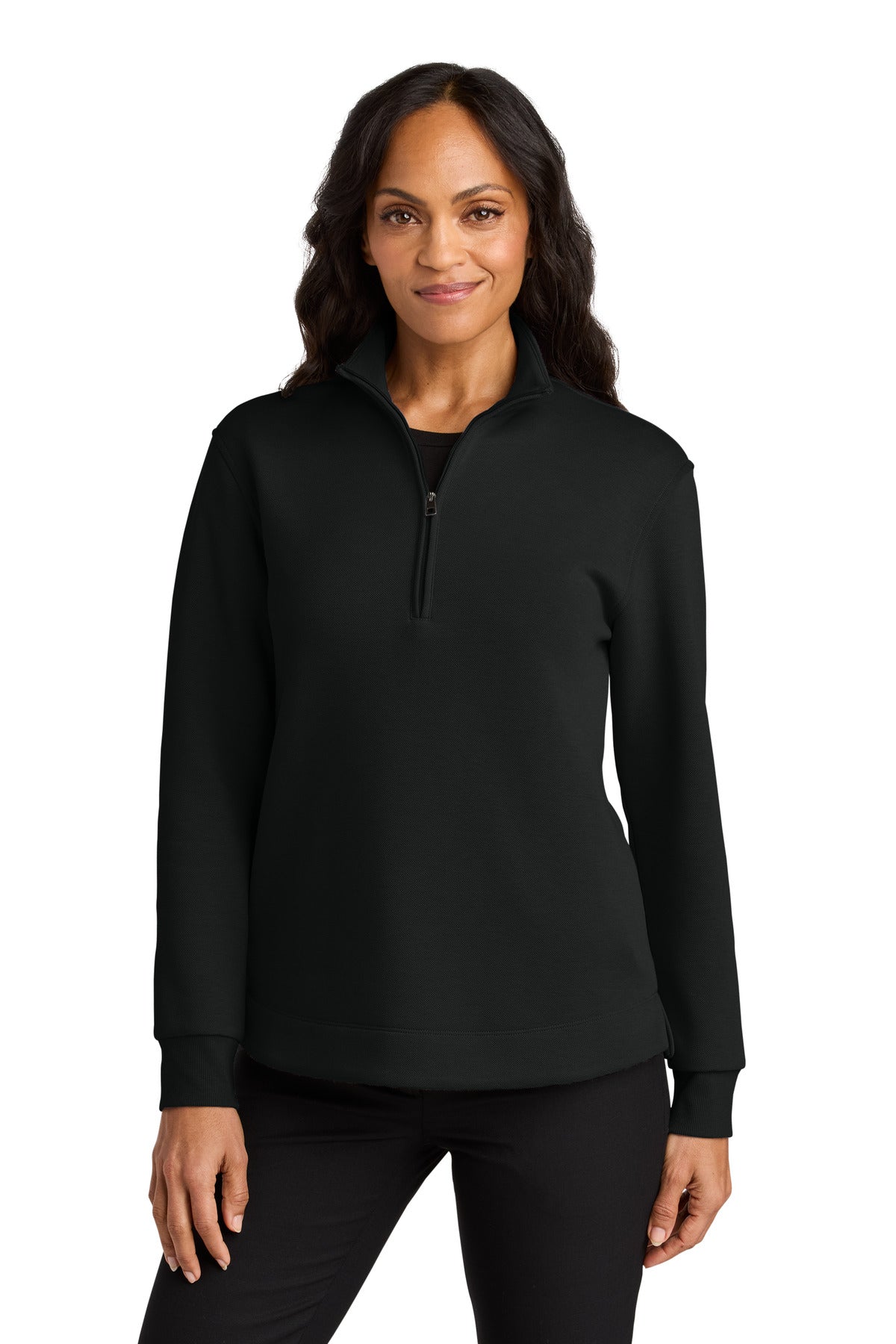 Custom Deep Black Wearever Signature Double Pique 1/4-Zip LK210, personalized by SanCanDo Swag in Argyle, TX