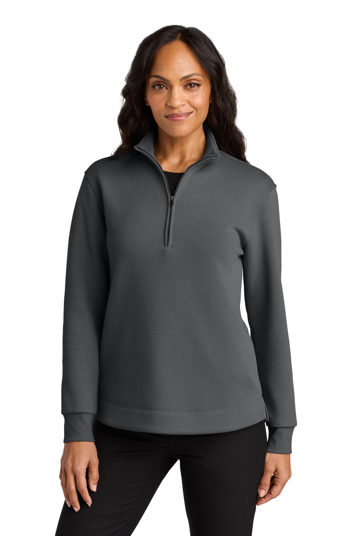 Custom Storm Grey Wearever Signature Double Pique 1/4-Zip LK210, personalized by SanCanDo Swag in Argyle, TX