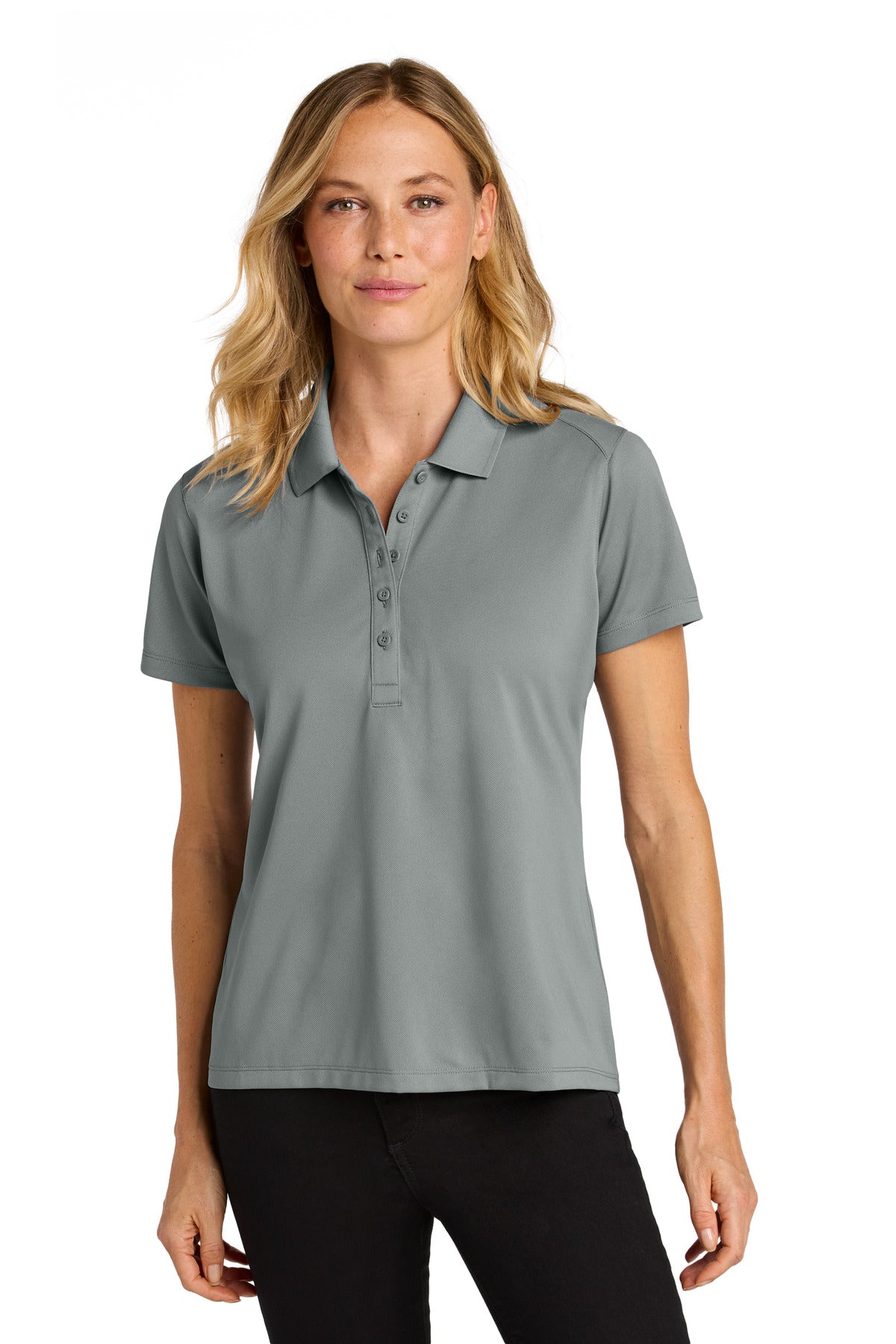 Custom Gusty Grey Women's Wearever Performance Pique Polo LK240, personalized by SanCanDo Swag in Argyle, TX