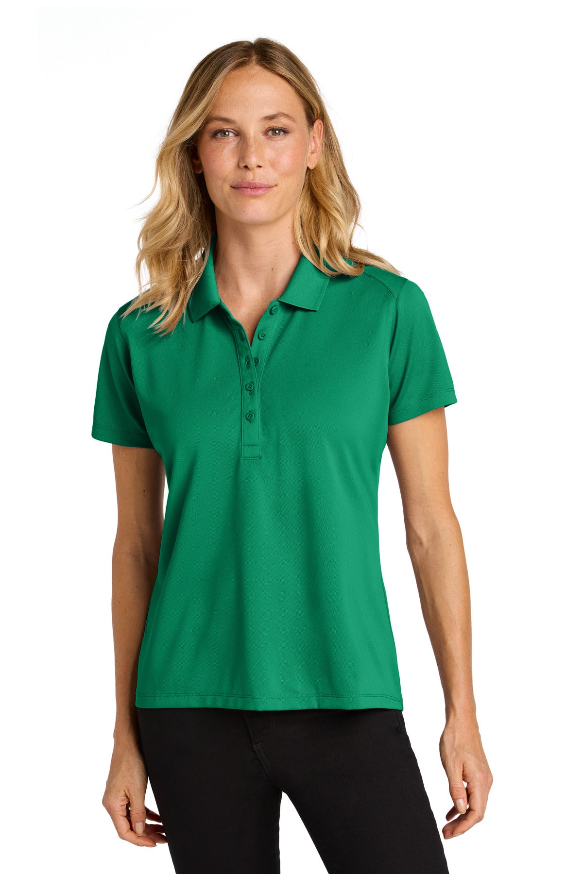 Custom Bright Kelly Green Women's Wearever Performance Pique Polo LK240, personalized by SanCanDo Swag in Argyle, TX