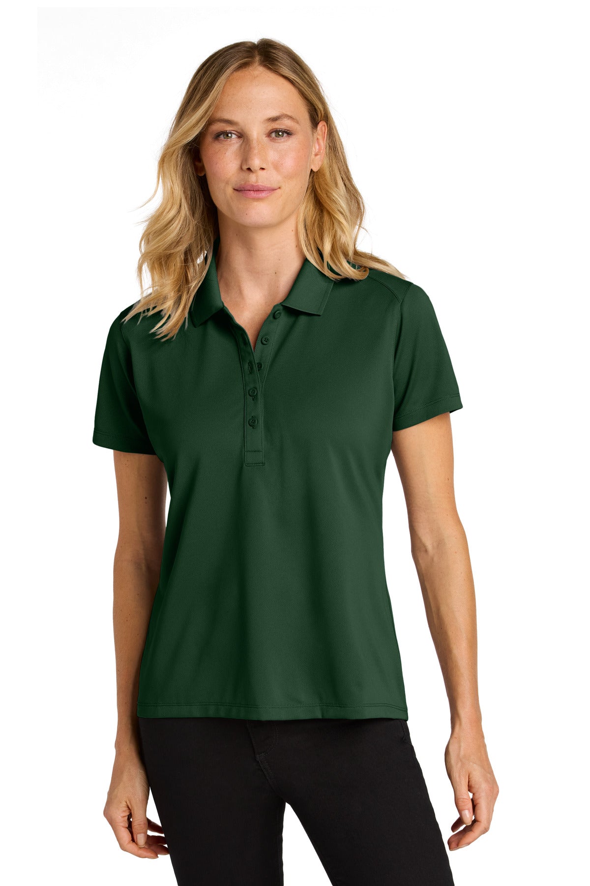 Custom Deep Forest Green Women's Wearever Performance Pique Polo LK240, personalized by SanCanDo Swag in Argyle, TX