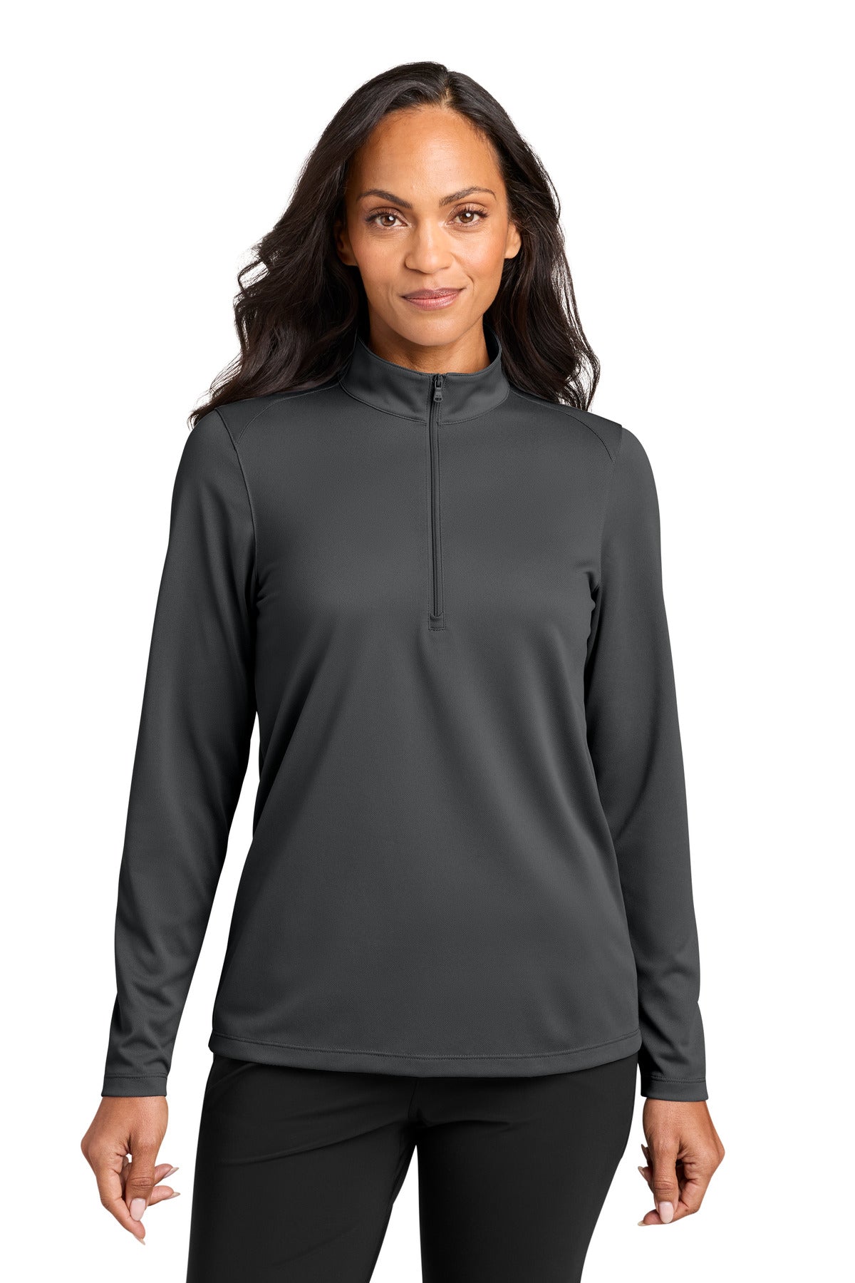 Custom Storm Grey Wearever Performance Pique 1/4-Zip LK241, personalized by SanCanDo Swag in Argyle, TX