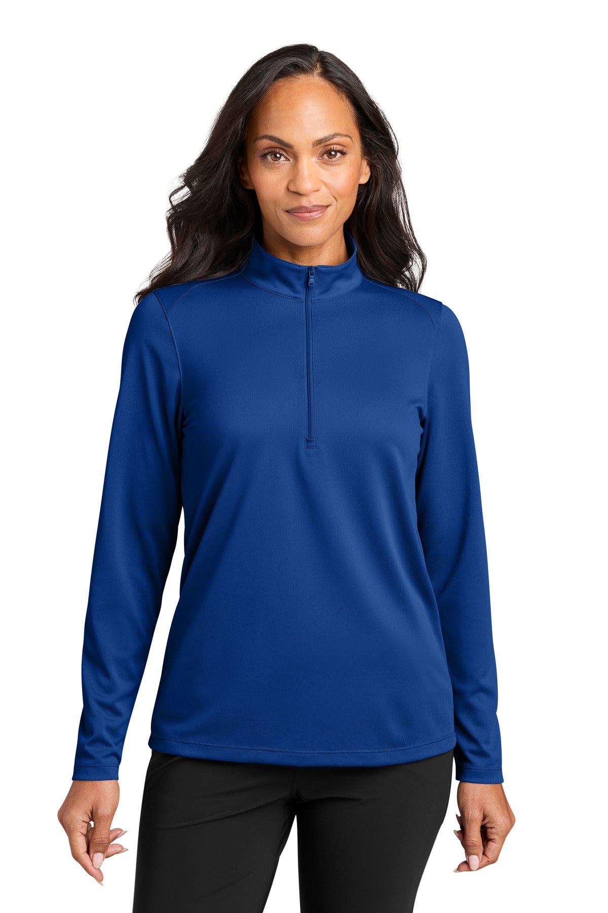 Custom True Royal Wearever Performance Pique 1/4-Zip LK241, personalized by SanCanDo Swag in Argyle, TX