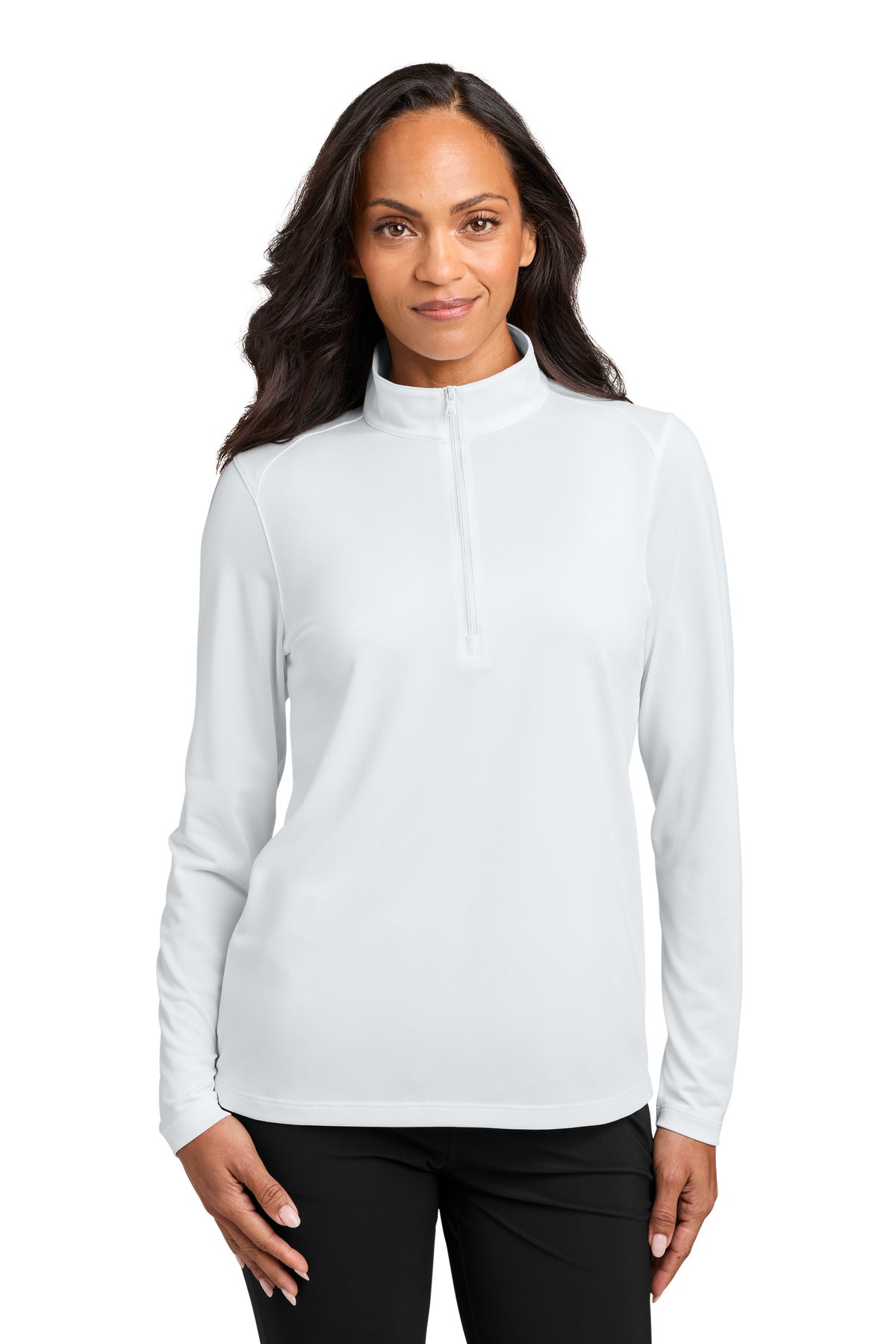Custom White Wearever Performance Pique 1/4-Zip LK241, personalized by SanCanDo Swag in Argyle, TX