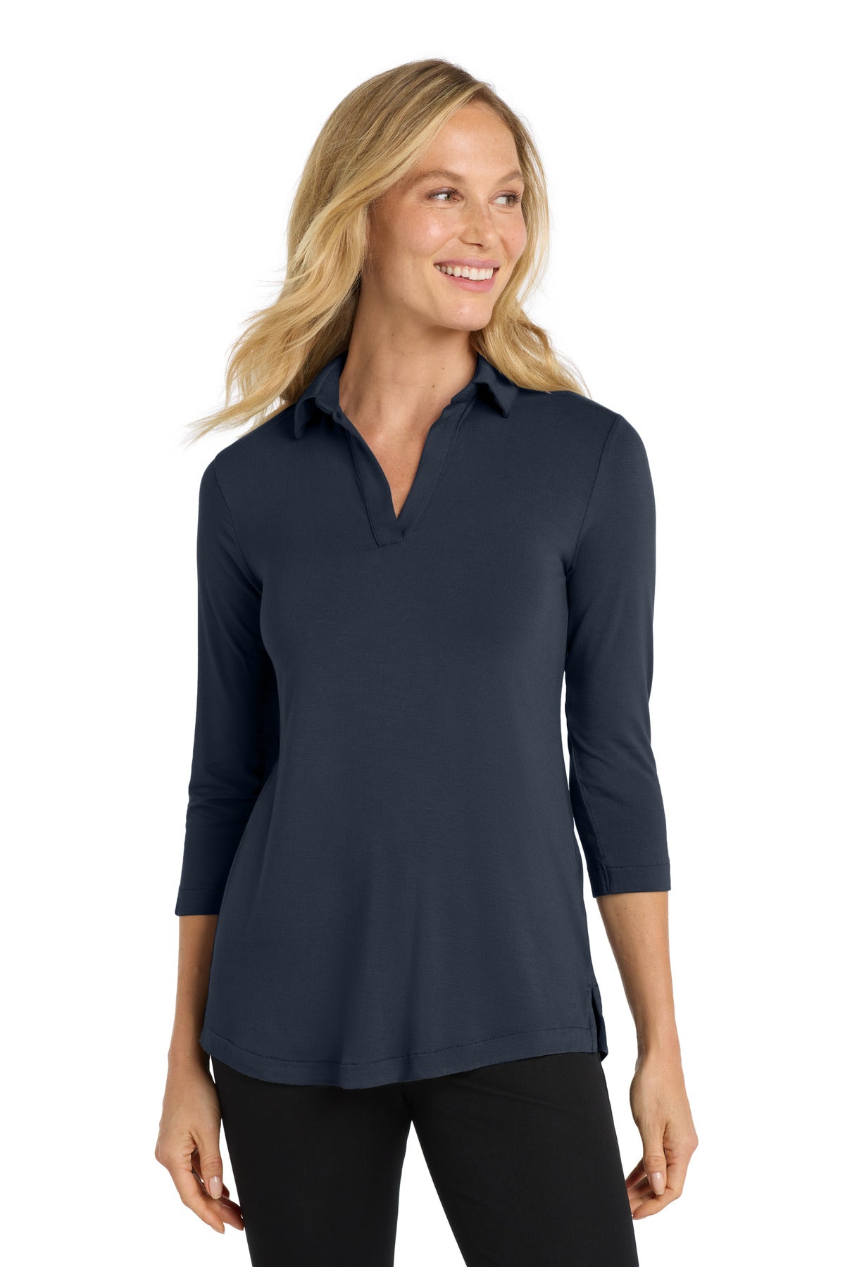 Custom River Blue Navy Women's Luxe Knit Tunic LK5601, personalized by SanCanDo Swag in Argyle, TX